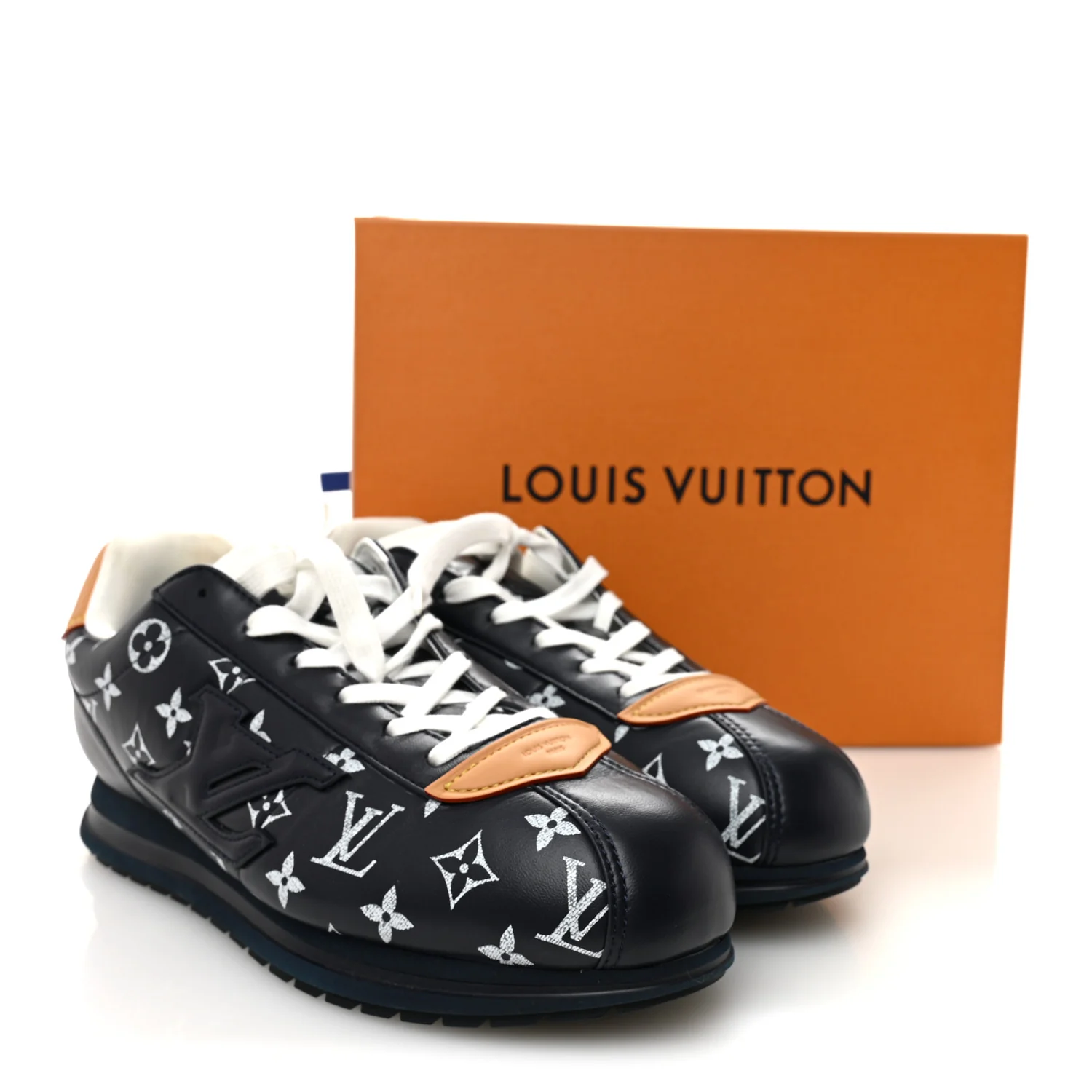 Lambskin Calfskin Monogram Mens Buttersoft Sneakers 11 Marine - Image 10
