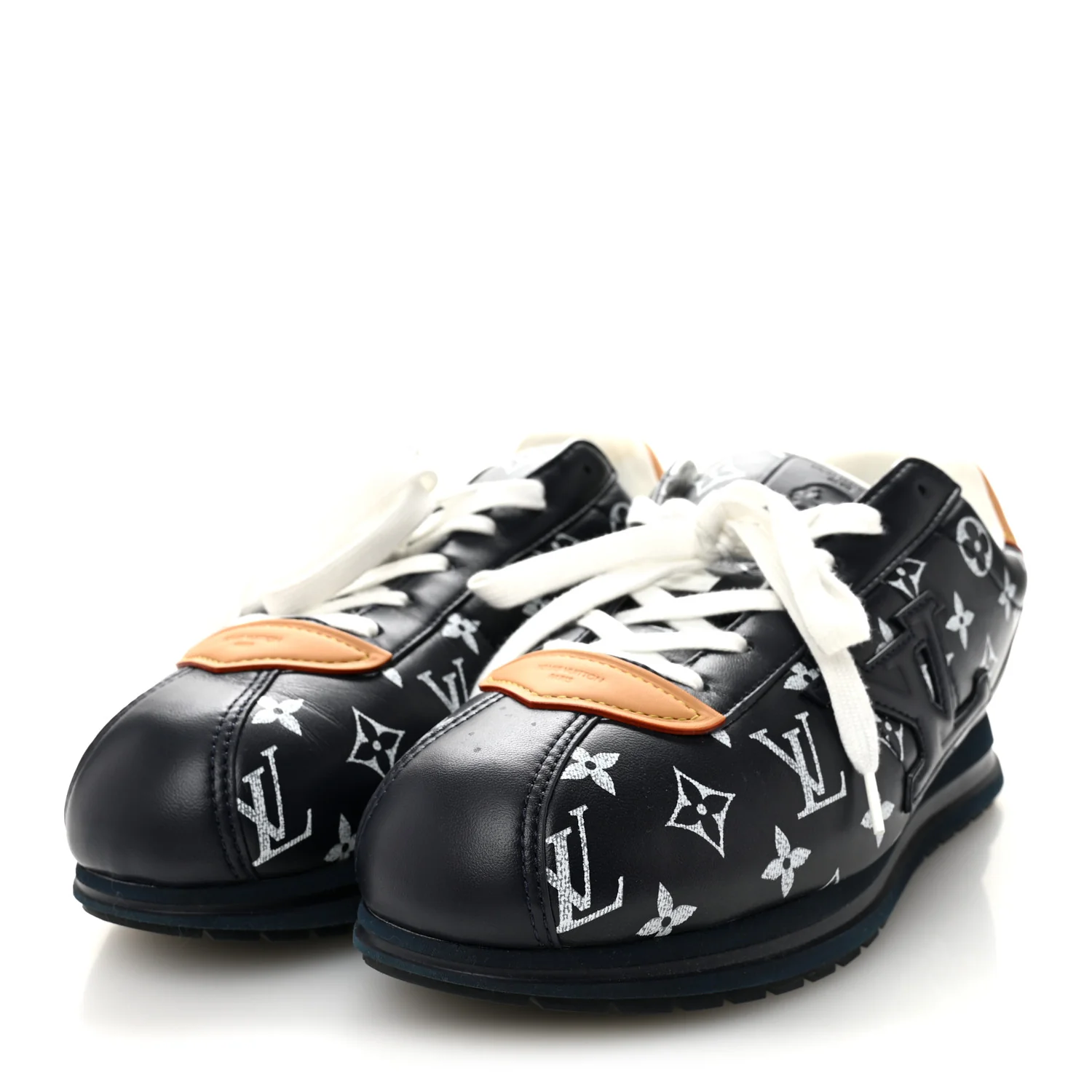 Lambskin Calfskin Monogram Mens Buttersoft Sneakers 11 Marine - Image 3