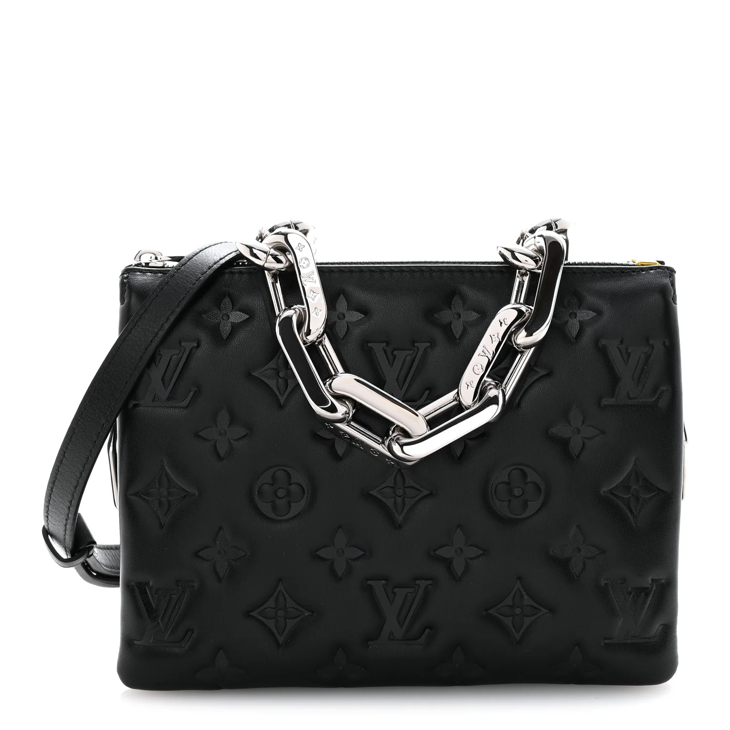 Lambskin Embossed Monogram Coussin BB Black