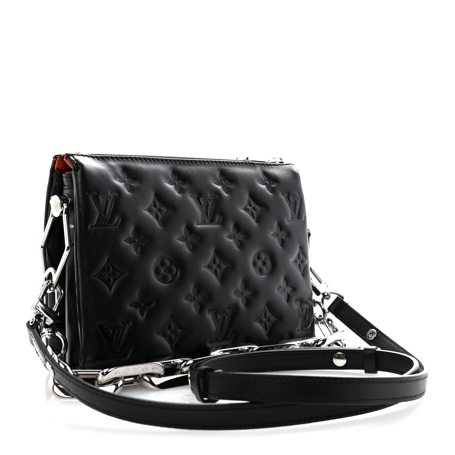 Lambskin Embossed Monogram Coussin BB Black - Image 3