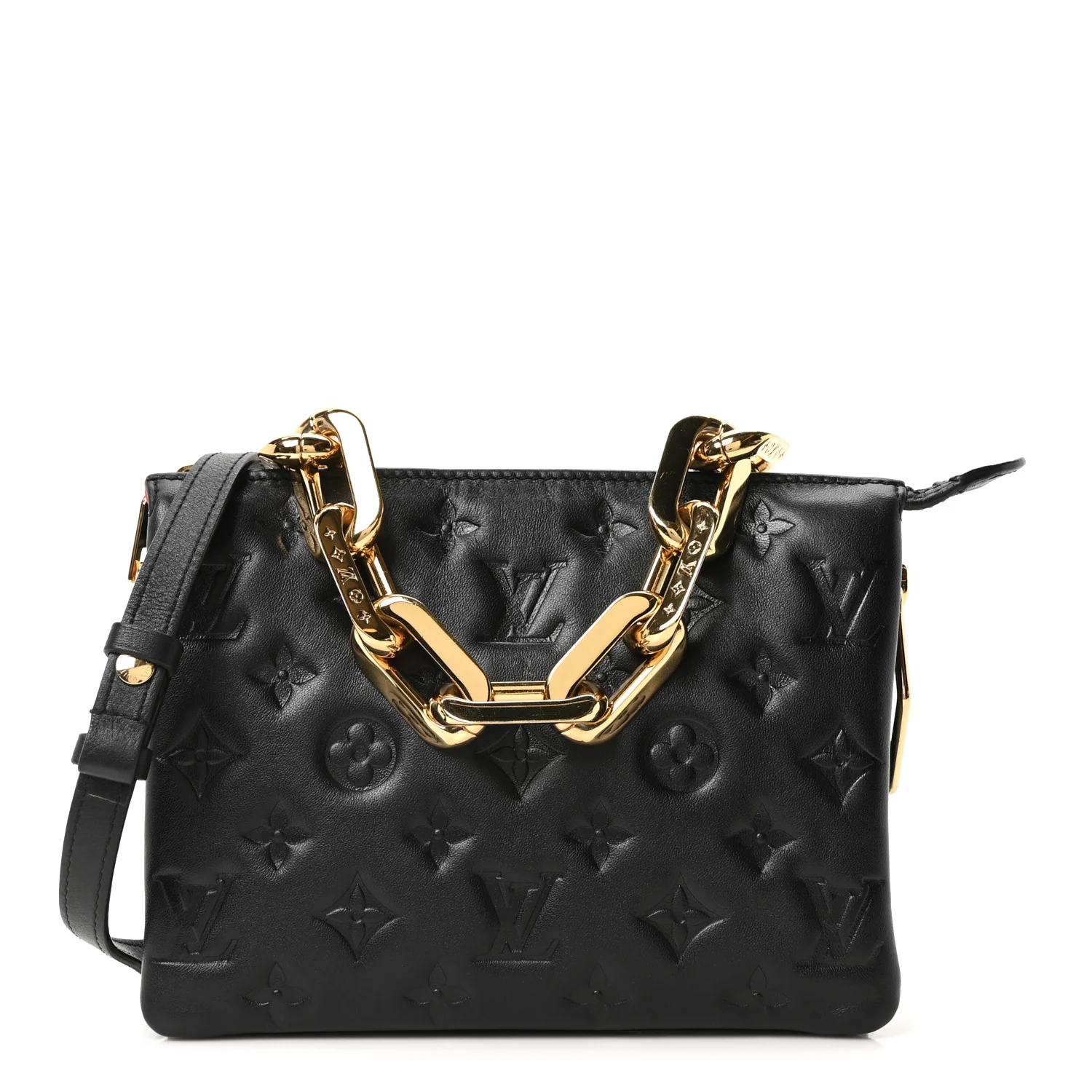 Lambskin Embossed Monogram Coussin BB Black