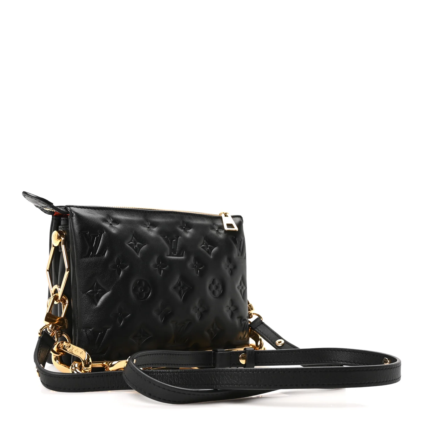 Lambskin Embossed Monogram Coussin BB Black - Image 3
