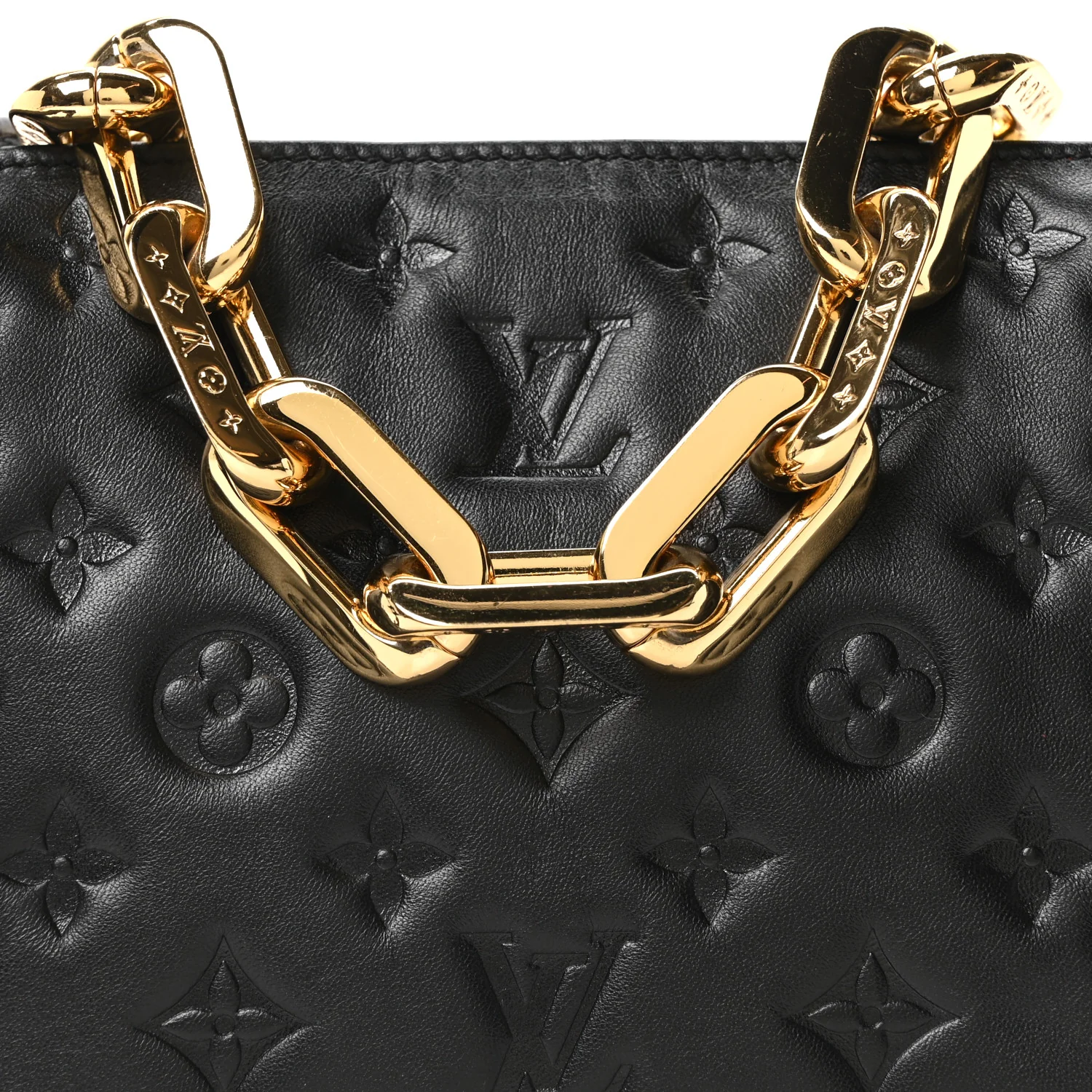 Lambskin Embossed Monogram Coussin BB Black - Image 7