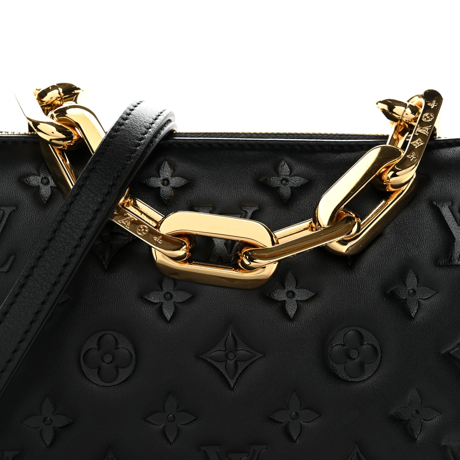 Lambskin Embossed Monogram Coussin BB Black - Image 7