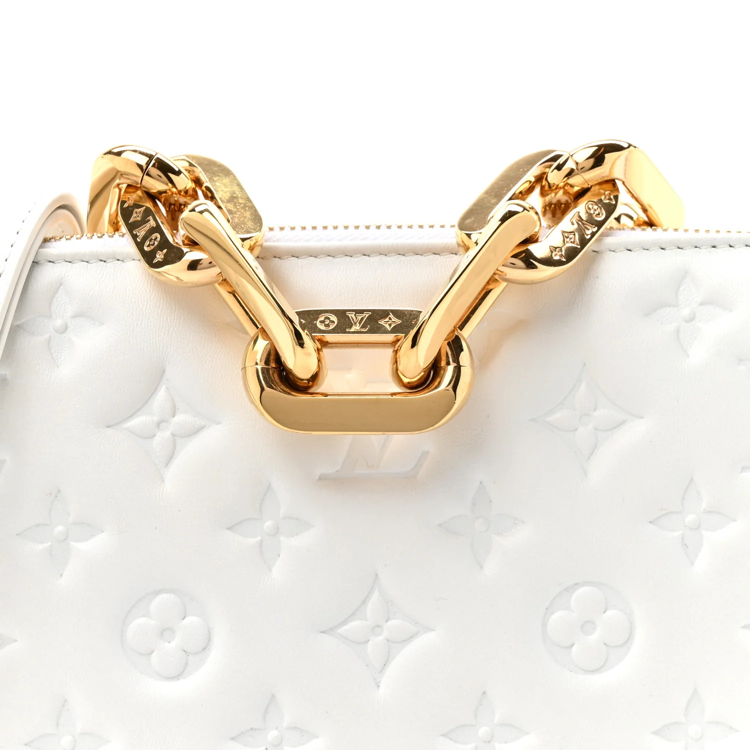 Lambskin Embossed Monogram Coussin BB White - Image 17