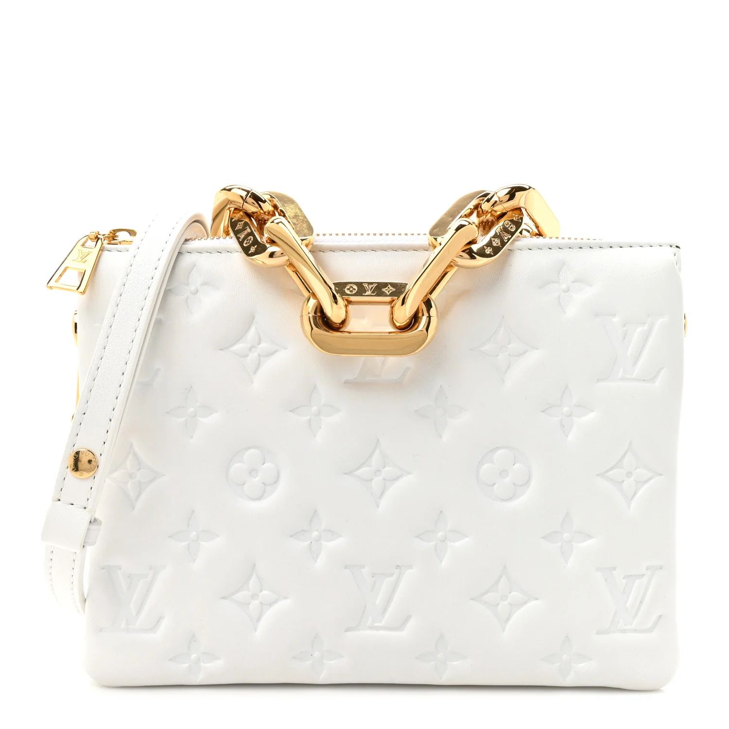 Lambskin Embossed Monogram Coussin BB White - Image 2