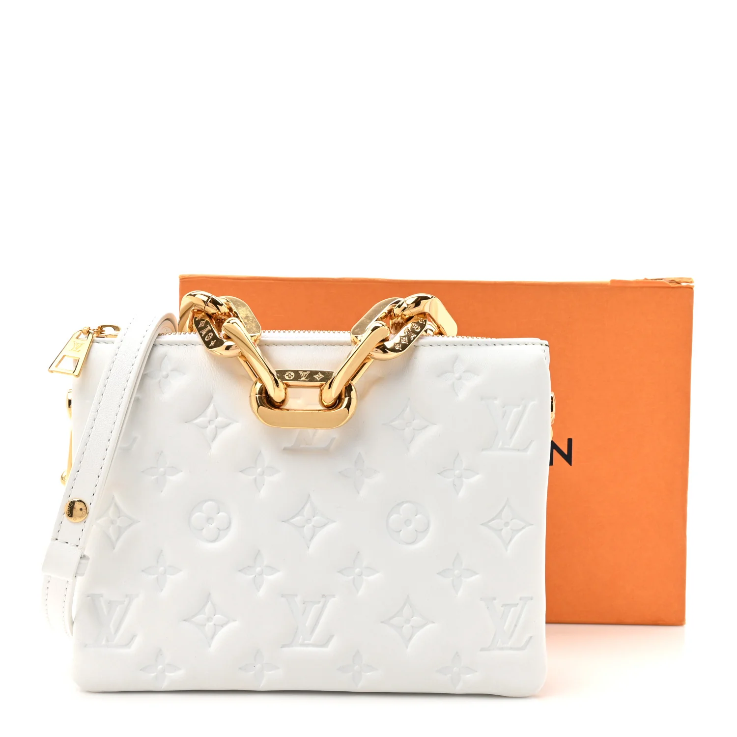 Lambskin Embossed Monogram Coussin BB White - Image 22