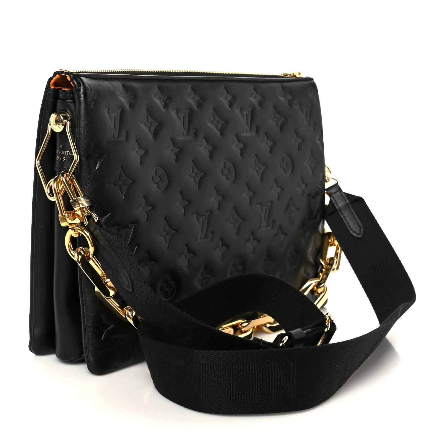 Lambskin Embossed Monogram Coussin Black - Image 3