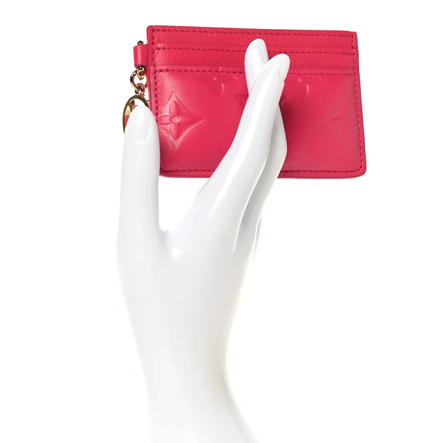 Lambskin Embossed Monogram Coussin Card Holder Bougainvillier - Image 2