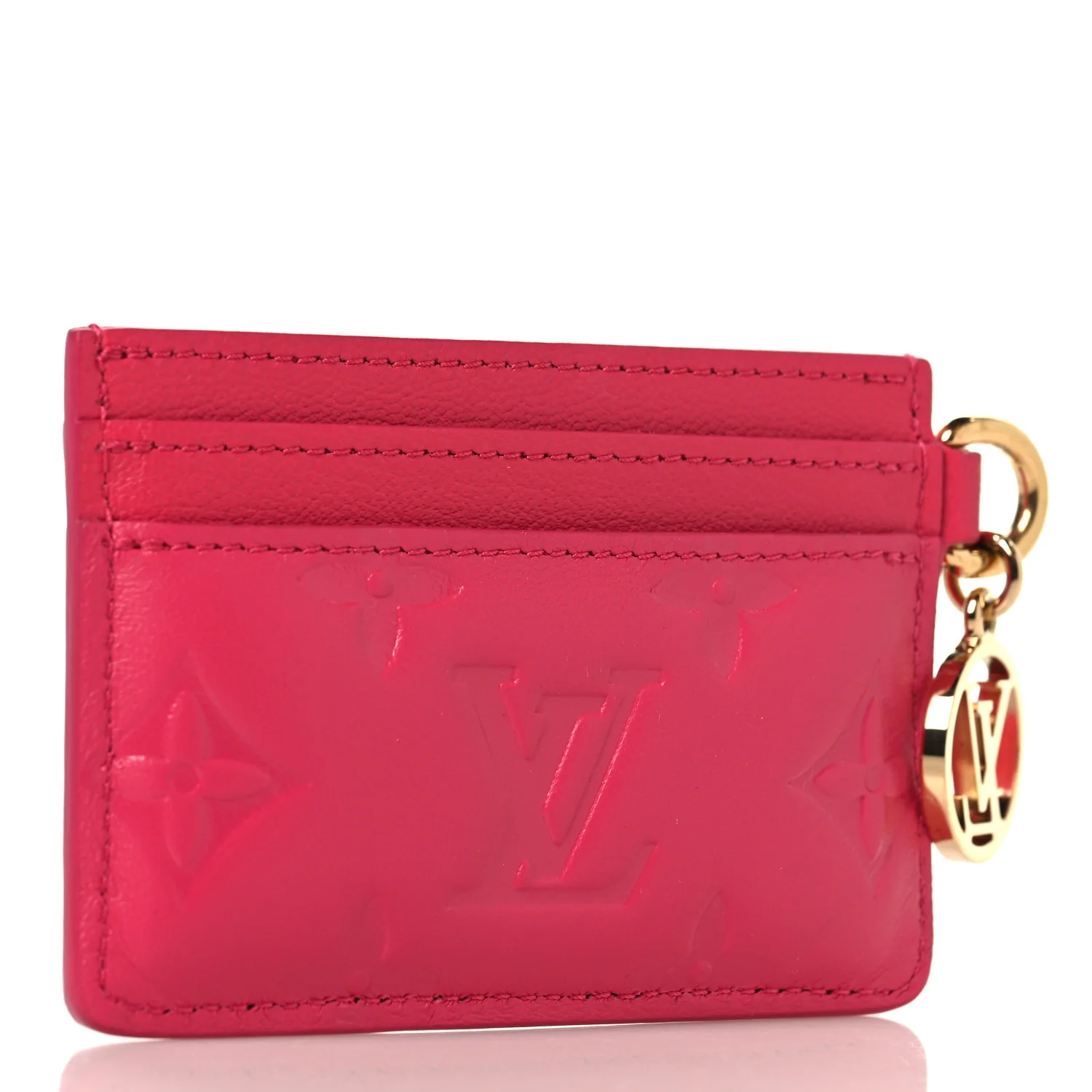 Lambskin Embossed Monogram Coussin Card Holder Bougainvillier - Image 3
