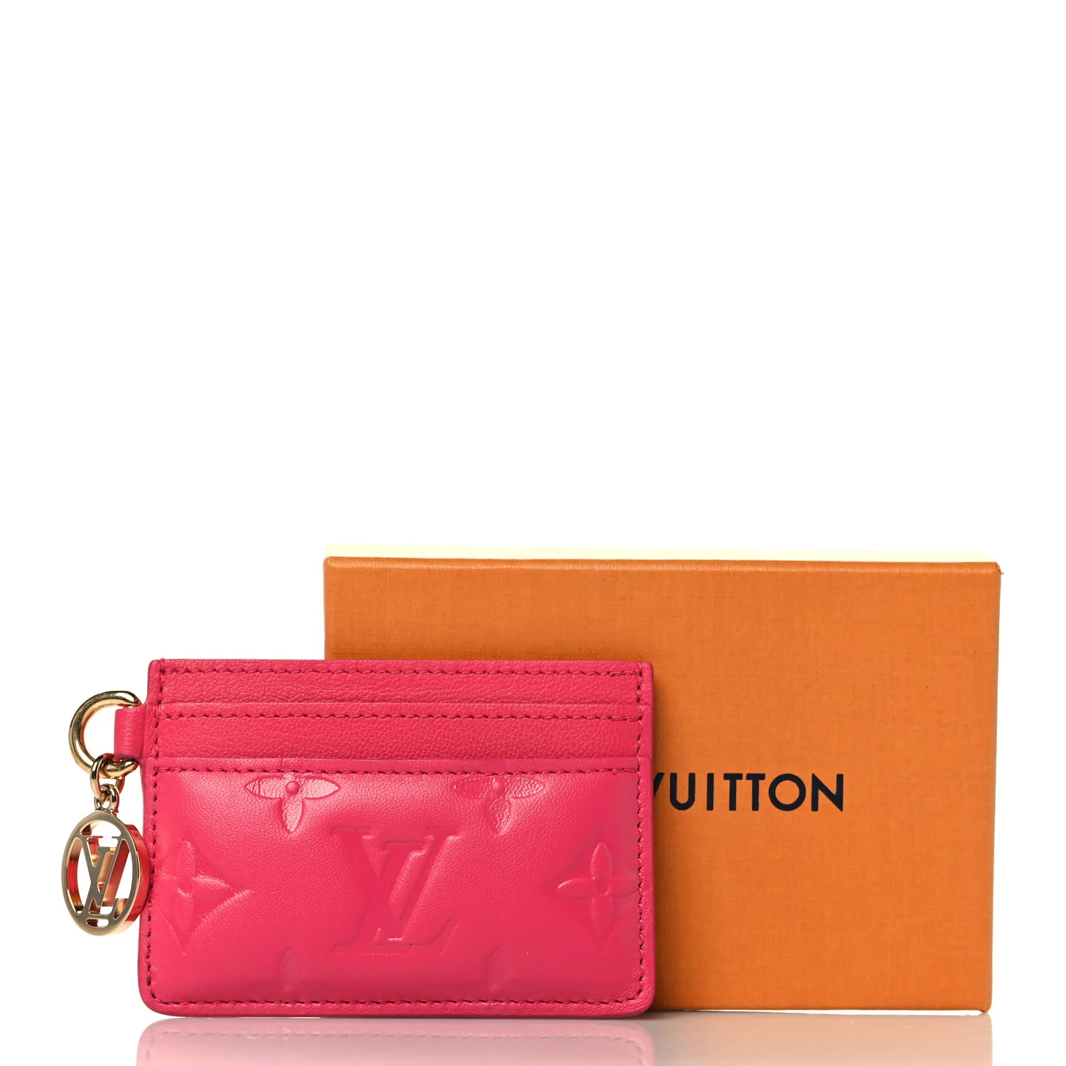 Lambskin Embossed Monogram Coussin Card Holder Bougainvillier - Image 7