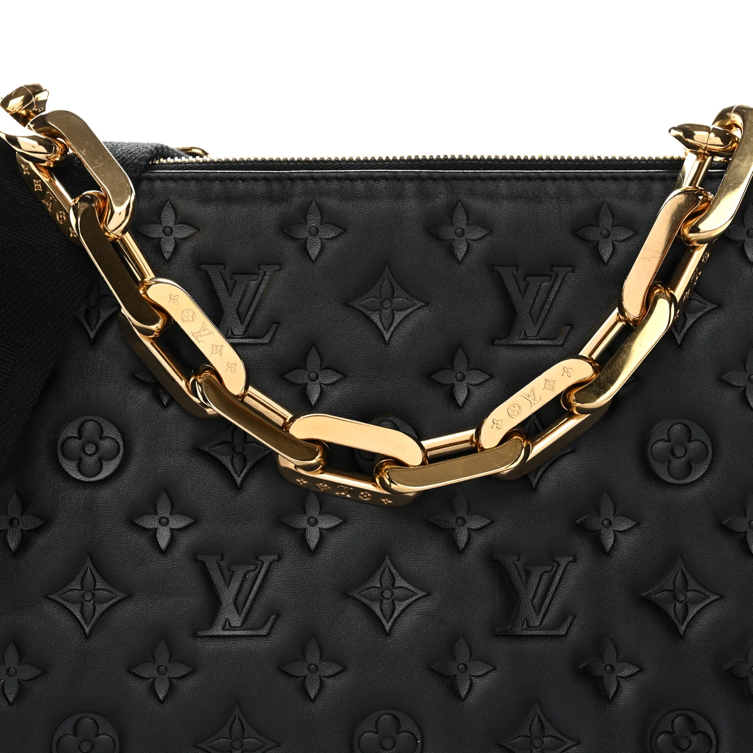 Lambskin Embossed Monogram Coussin MM Black - Image 17