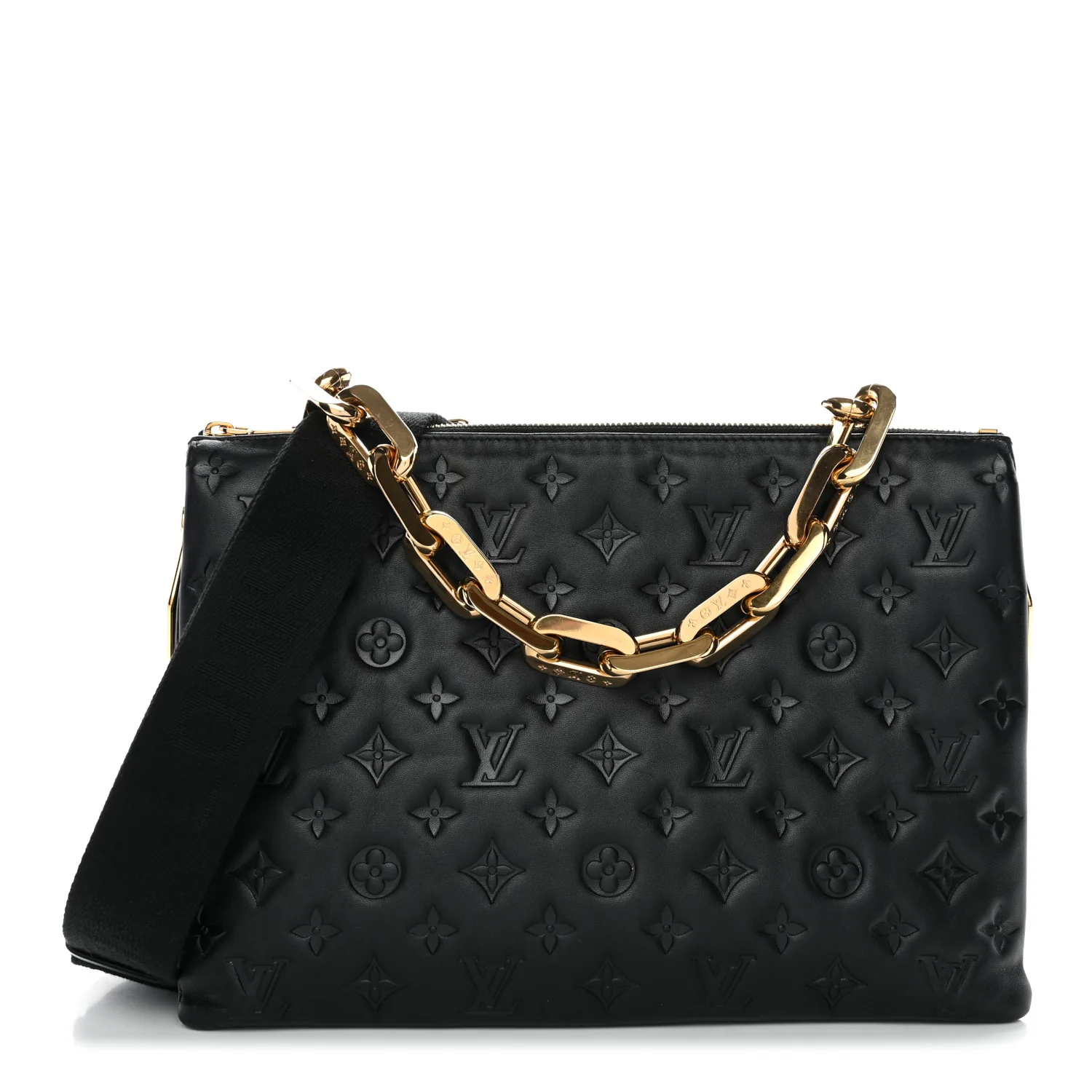 Lambskin Embossed Monogram Coussin MM Black - Image 3