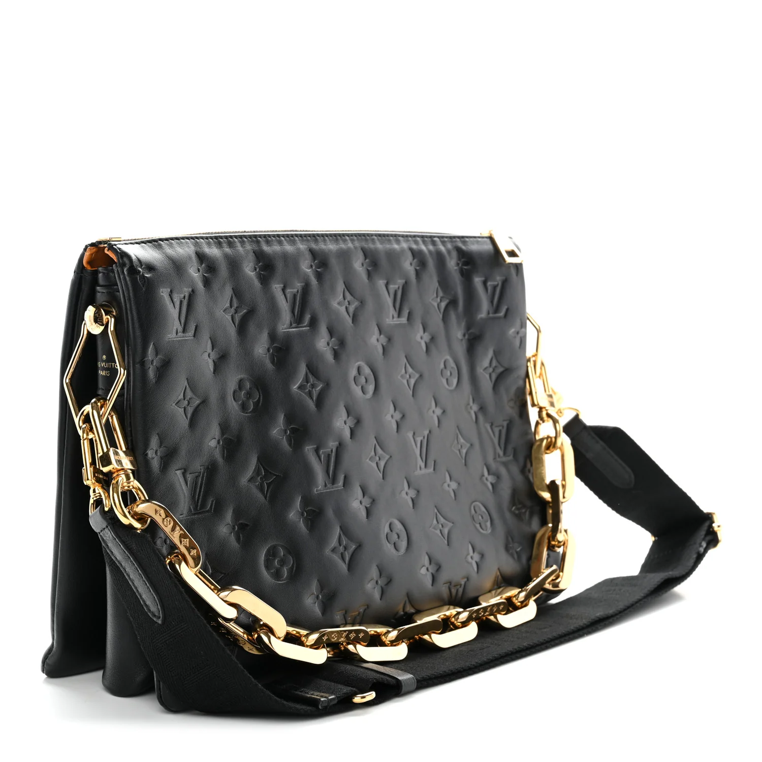 Lambskin Embossed Monogram Coussin MM Black - Image 7