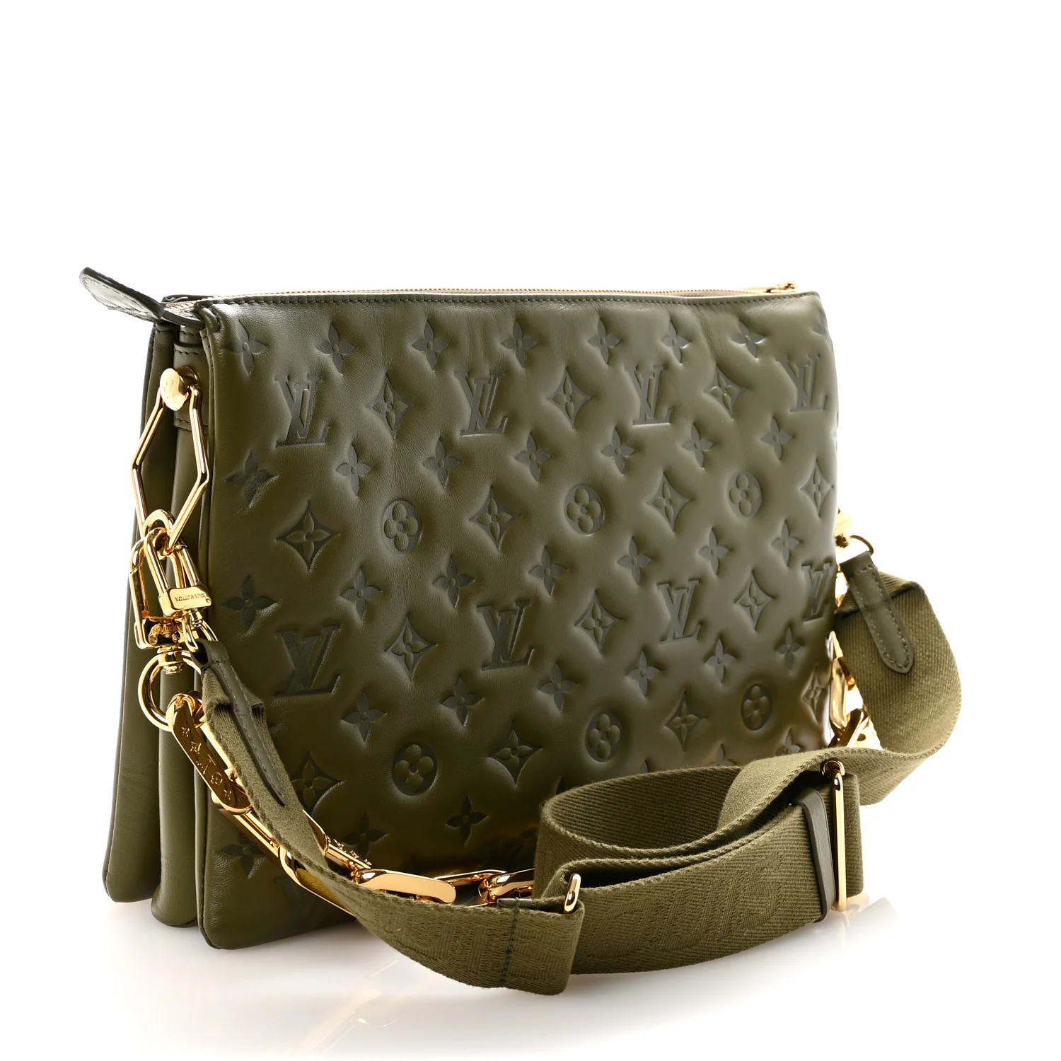 Lambskin Embossed Monogram Coussin MM Khaki - Image 3