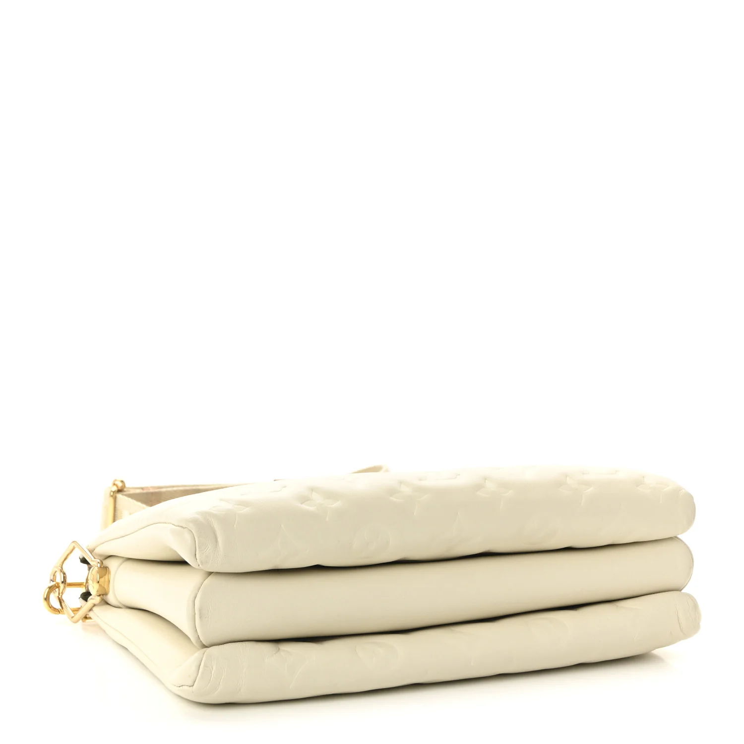 Lambskin Embossed Monogram Coussin PM Beige Cream - Image 4