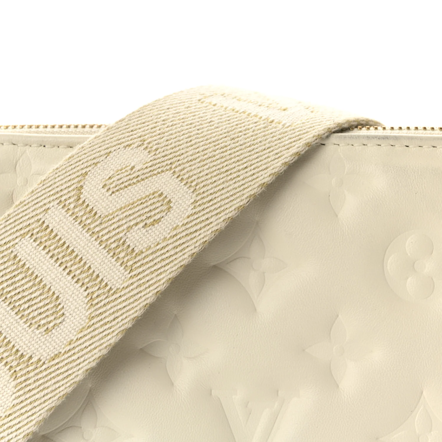 Lambskin Embossed Monogram Coussin PM Beige Cream - Image 7