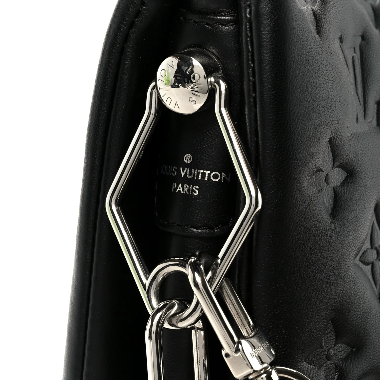 Lambskin Embossed Monogram Coussin PM Black - Image 9