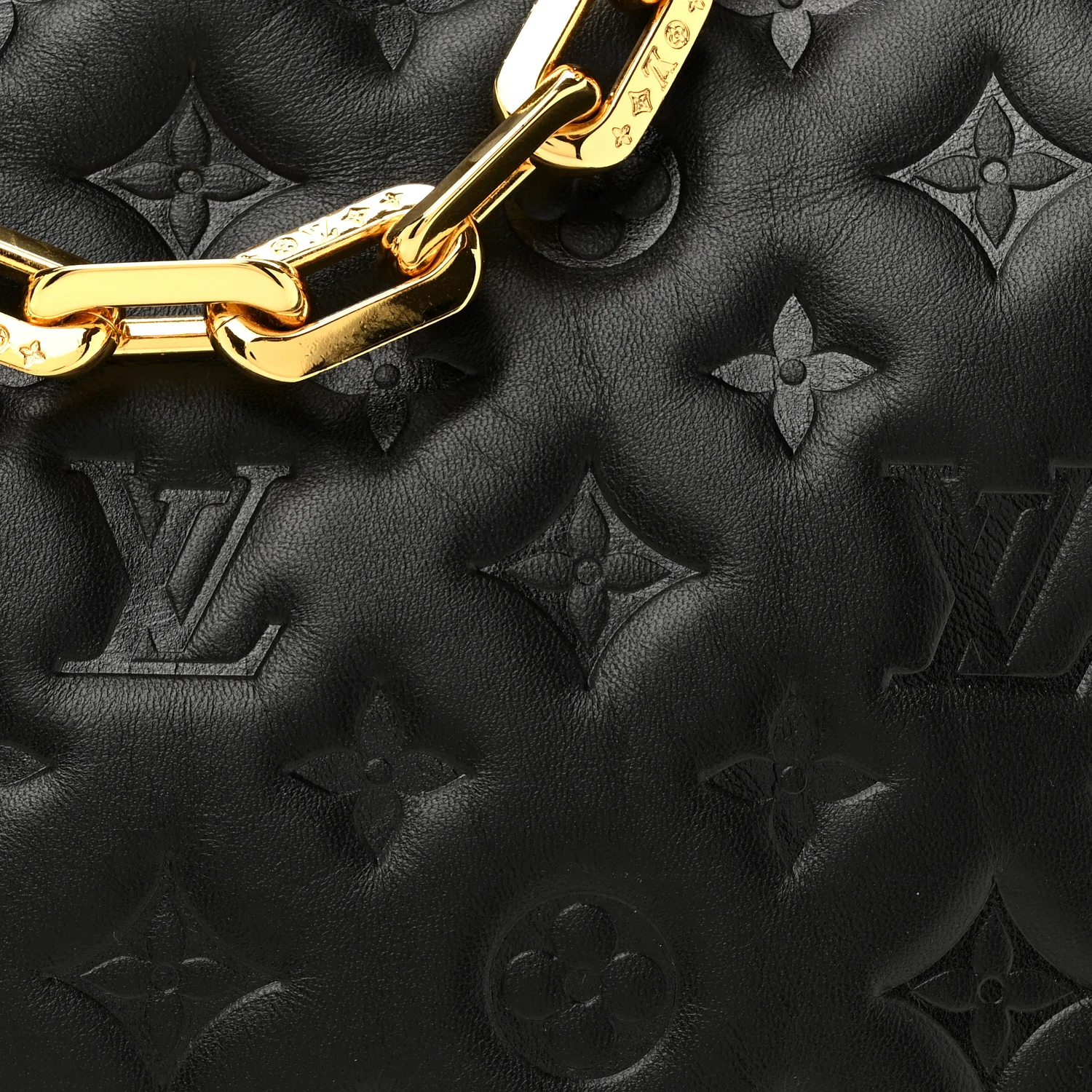 Lambskin Embossed Monogram Coussin PM Black - Image 8