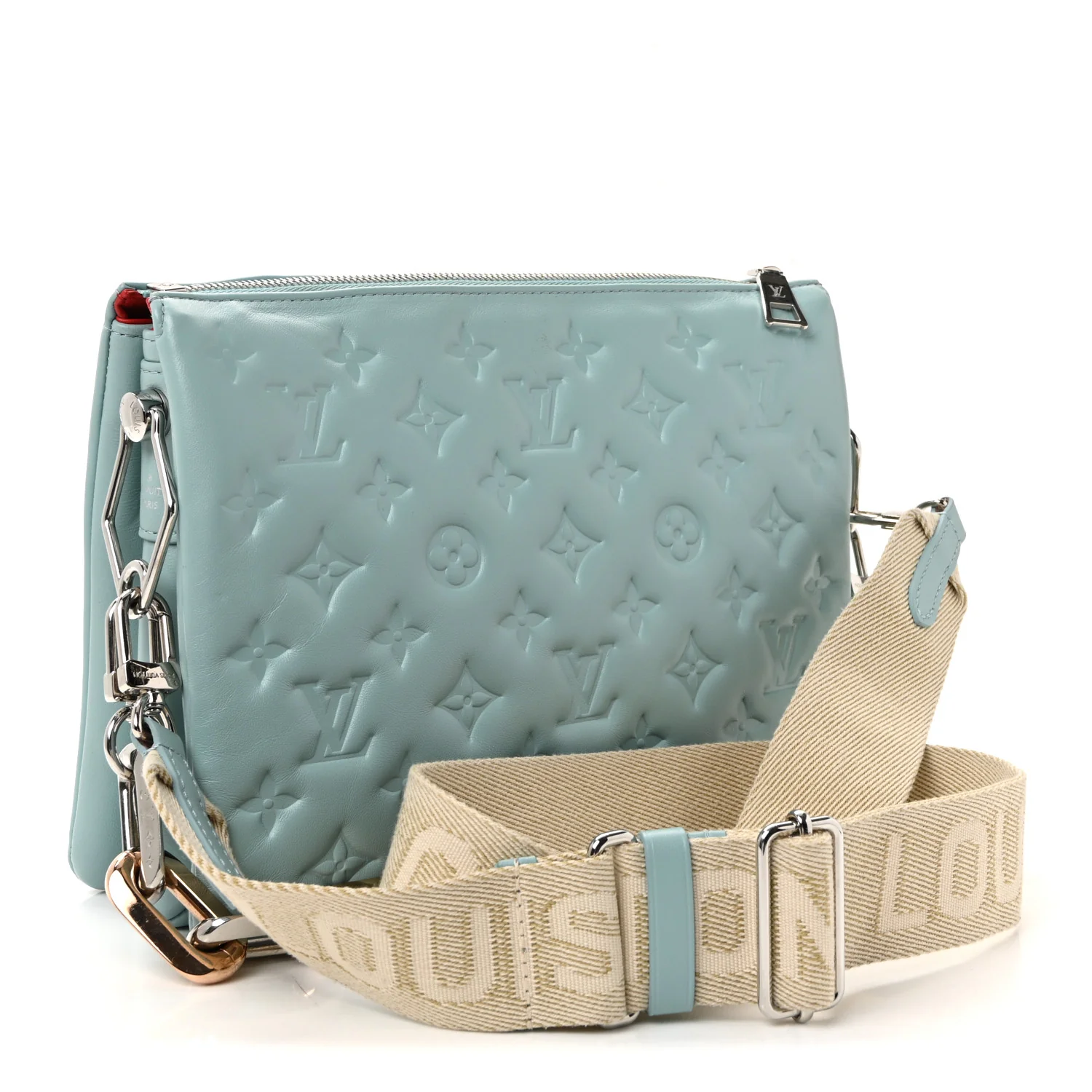 Lambskin Embossed Monogram Coussin PM Bleu - Image 3