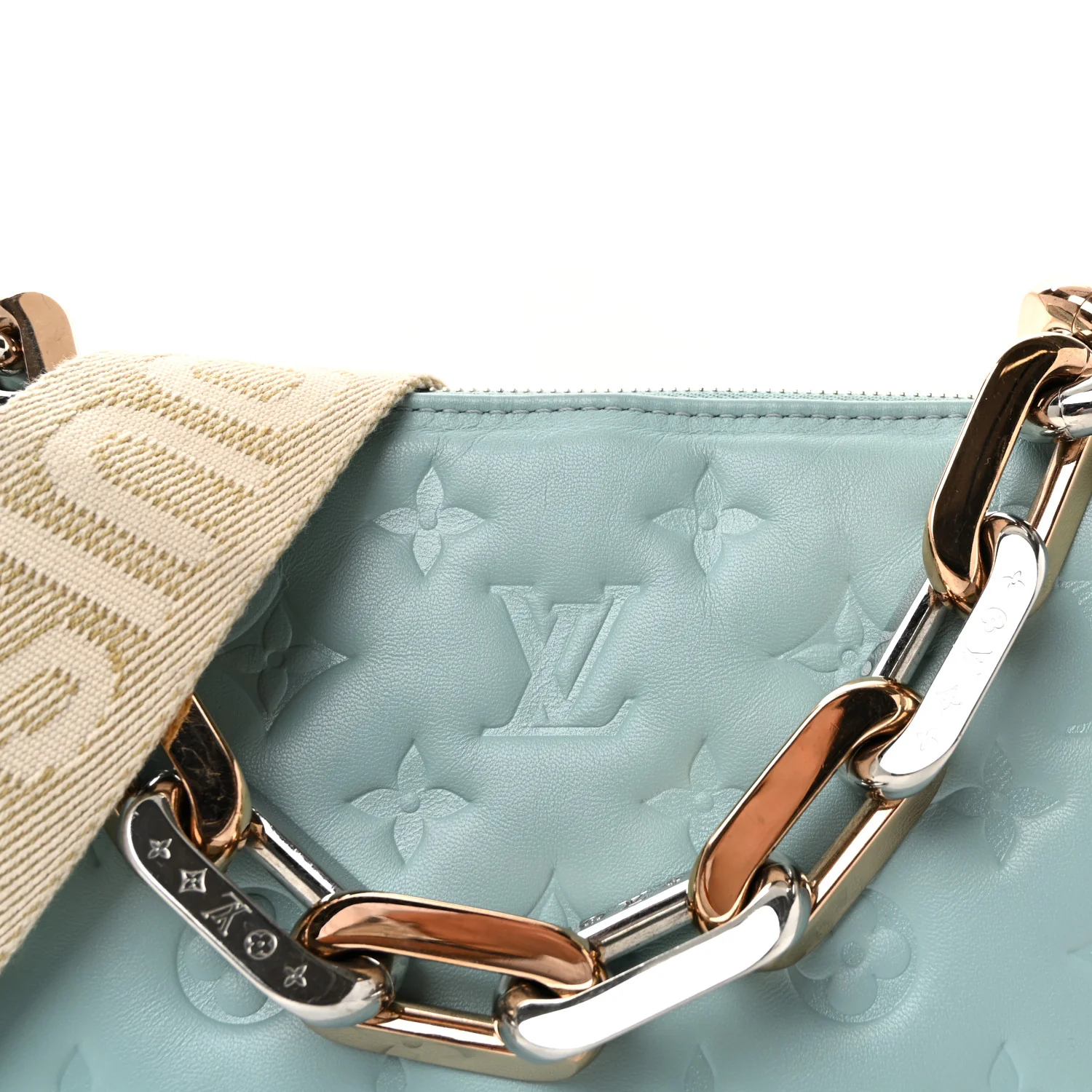Lambskin Embossed Monogram Coussin PM Bleu - Image 7