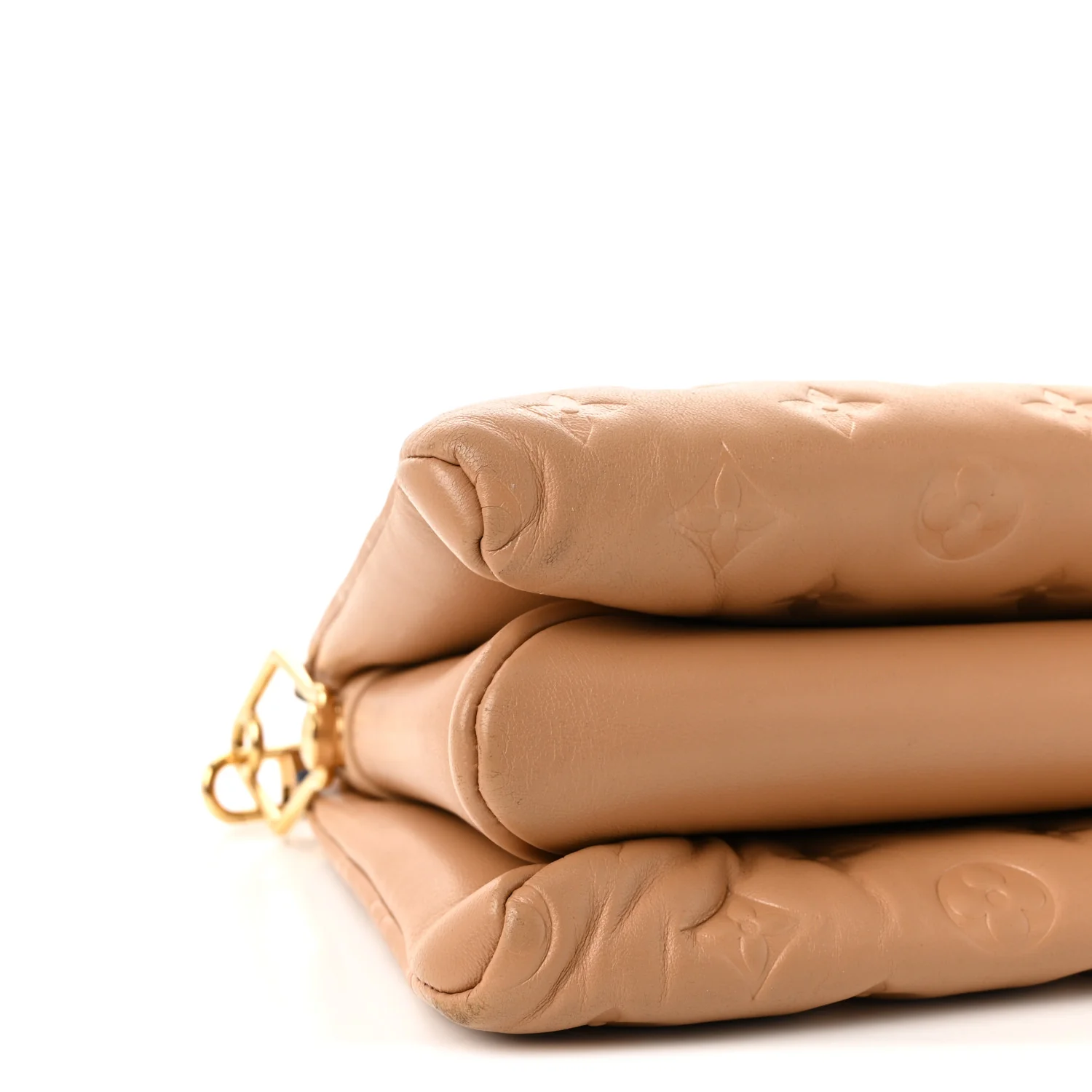Lambskin Embossed Monogram Coussin PM Camel - Image 8