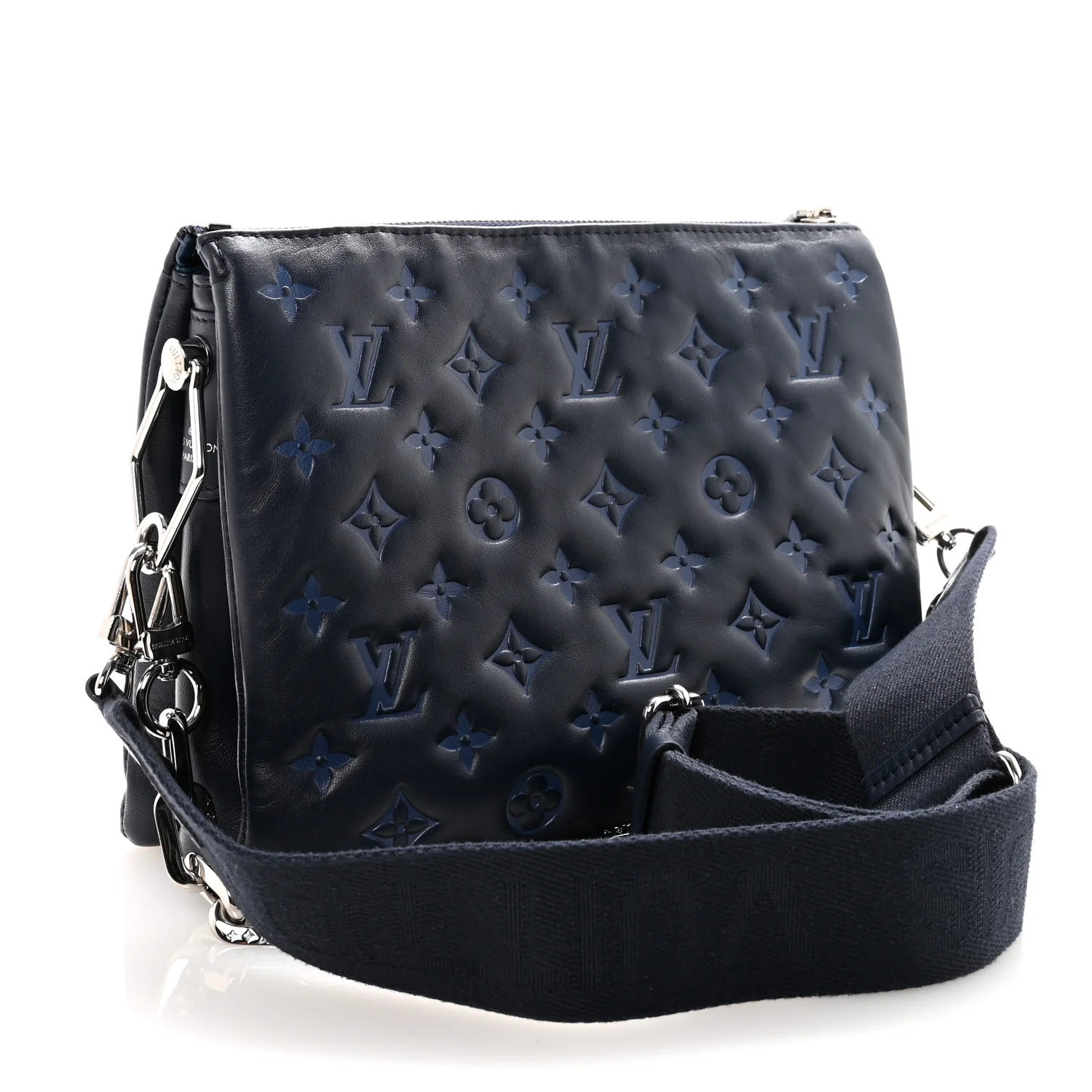 Lambskin Embossed Monogram Coussin PM Navy - Image 3