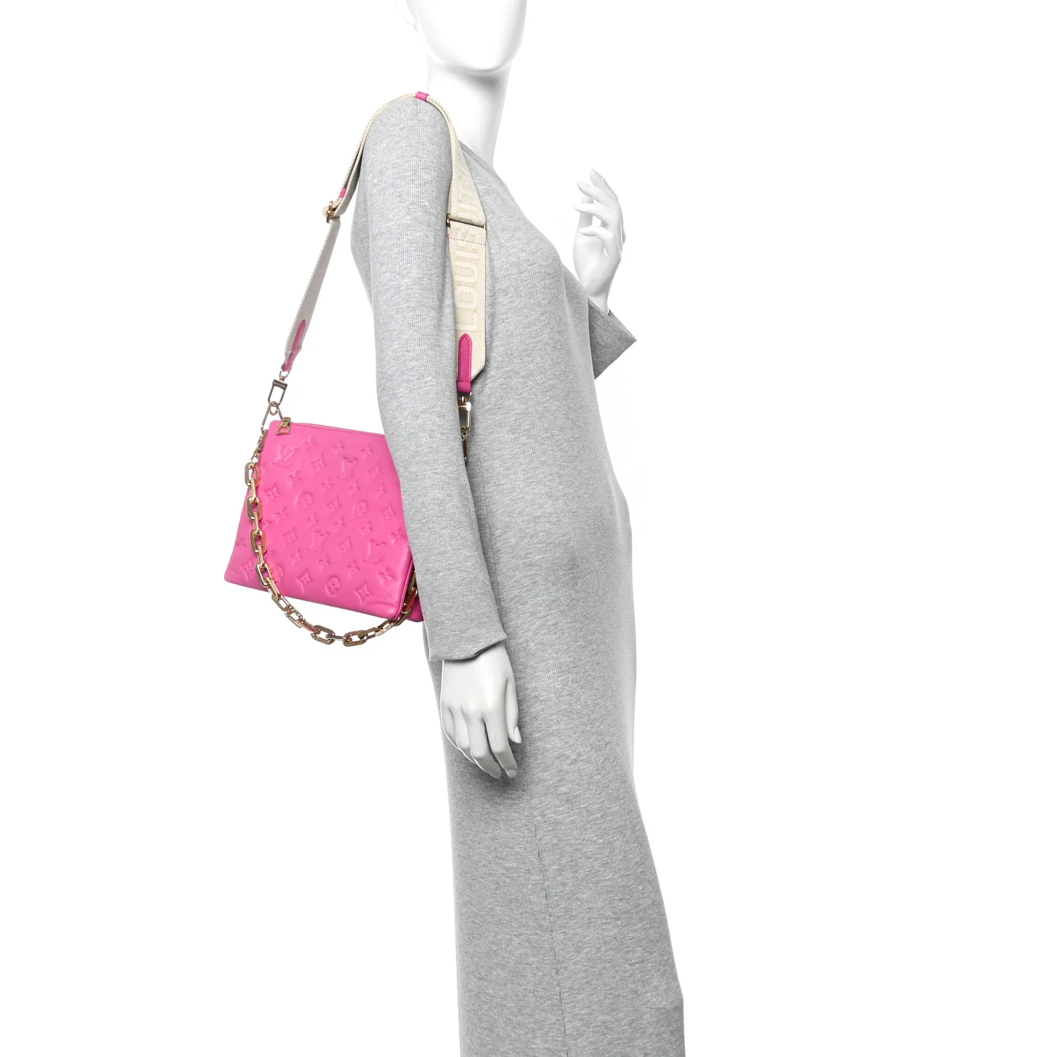 Lambskin Embossed Monogram Coussin PM Rose Miami - Image 2