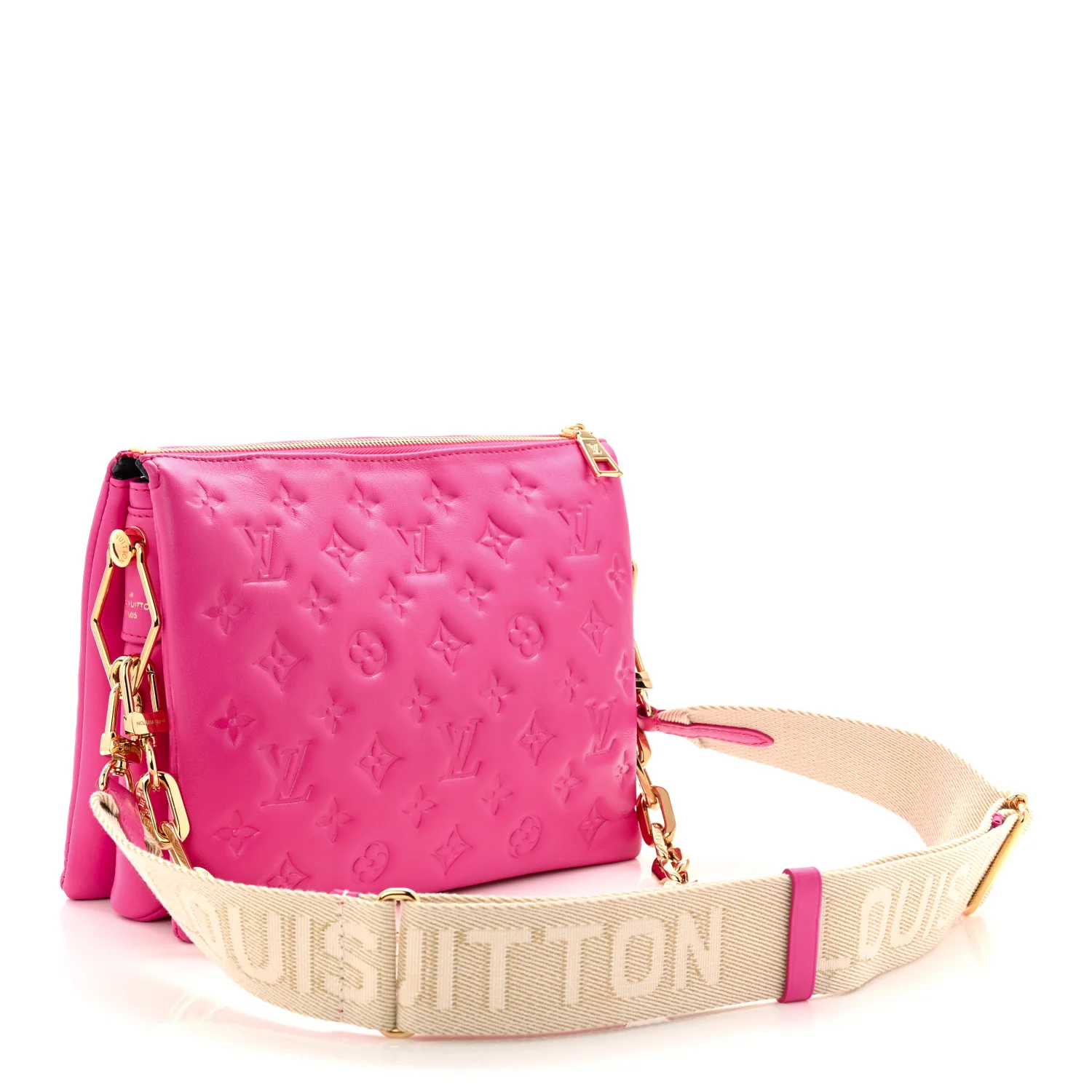 Lambskin Embossed Monogram Coussin PM Rose Miami - Image 3