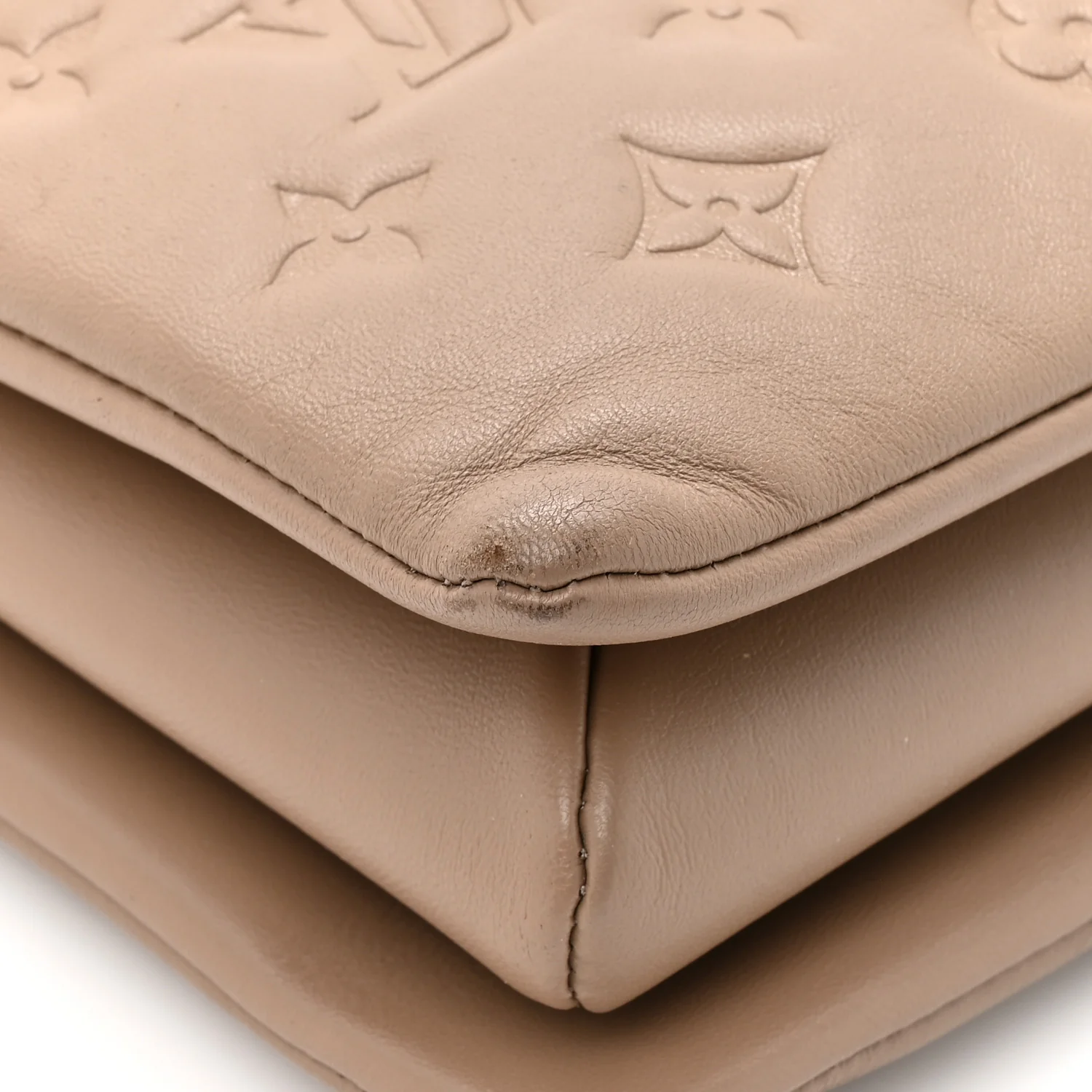 Lambskin Embossed Monogram Coussin PM Taupe - Image 13