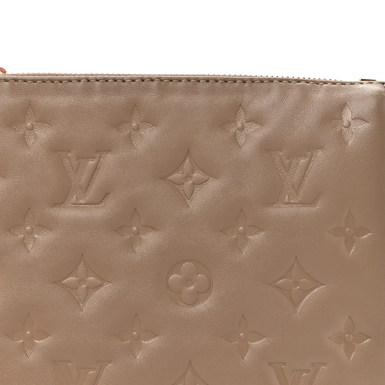 Lambskin Embossed Monogram Coussin PM Taupe - Image 9