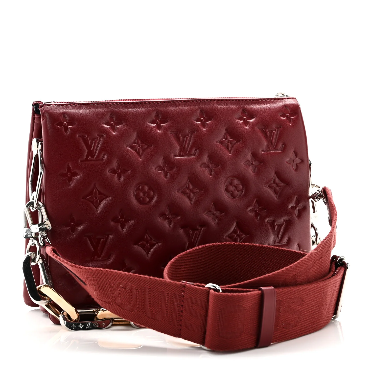 Lambskin Embossed Monogram Coussin PM Wine - Image 3