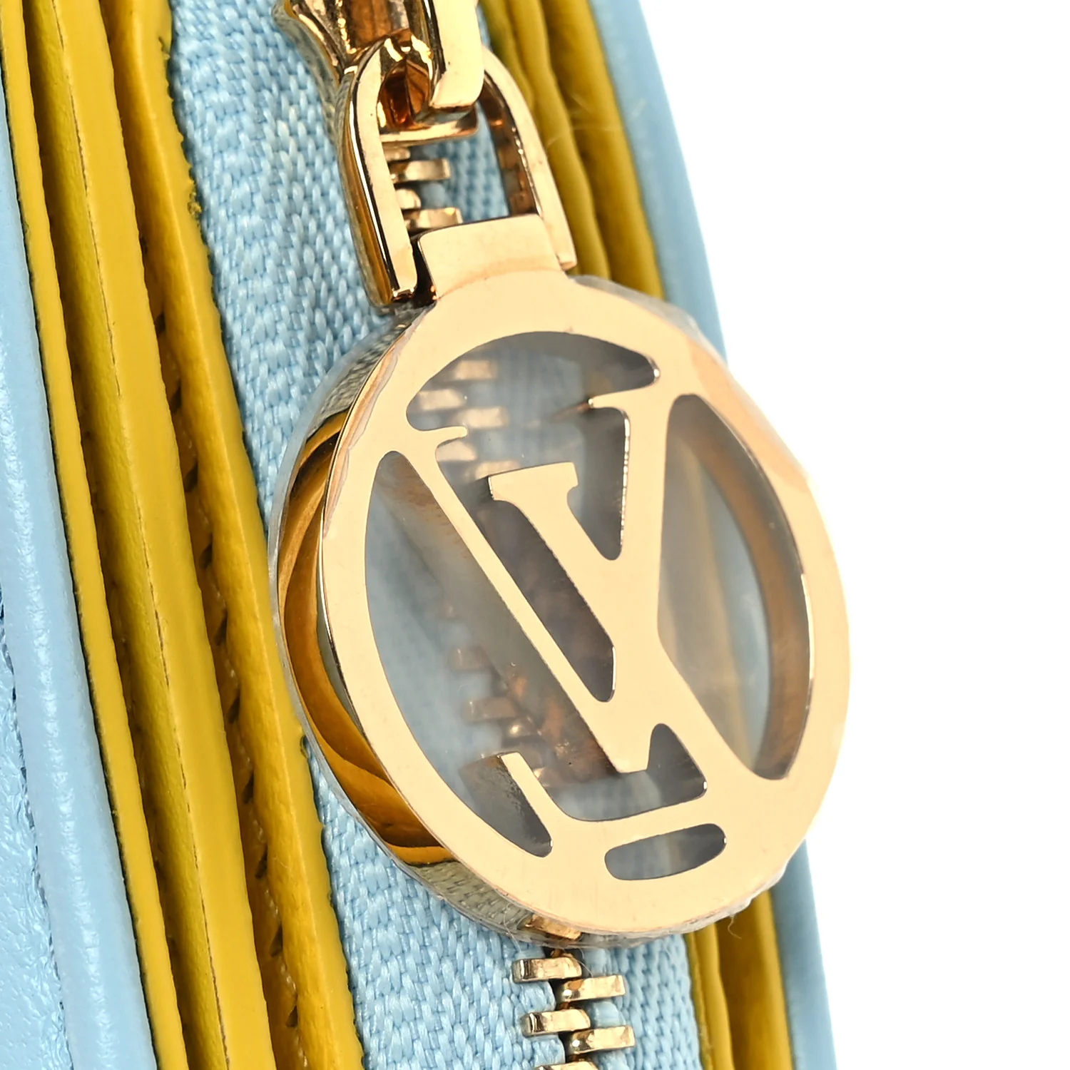 Lambskin Embossed Monogram Lou Coussin Wallet Blue Yellow - Image 9