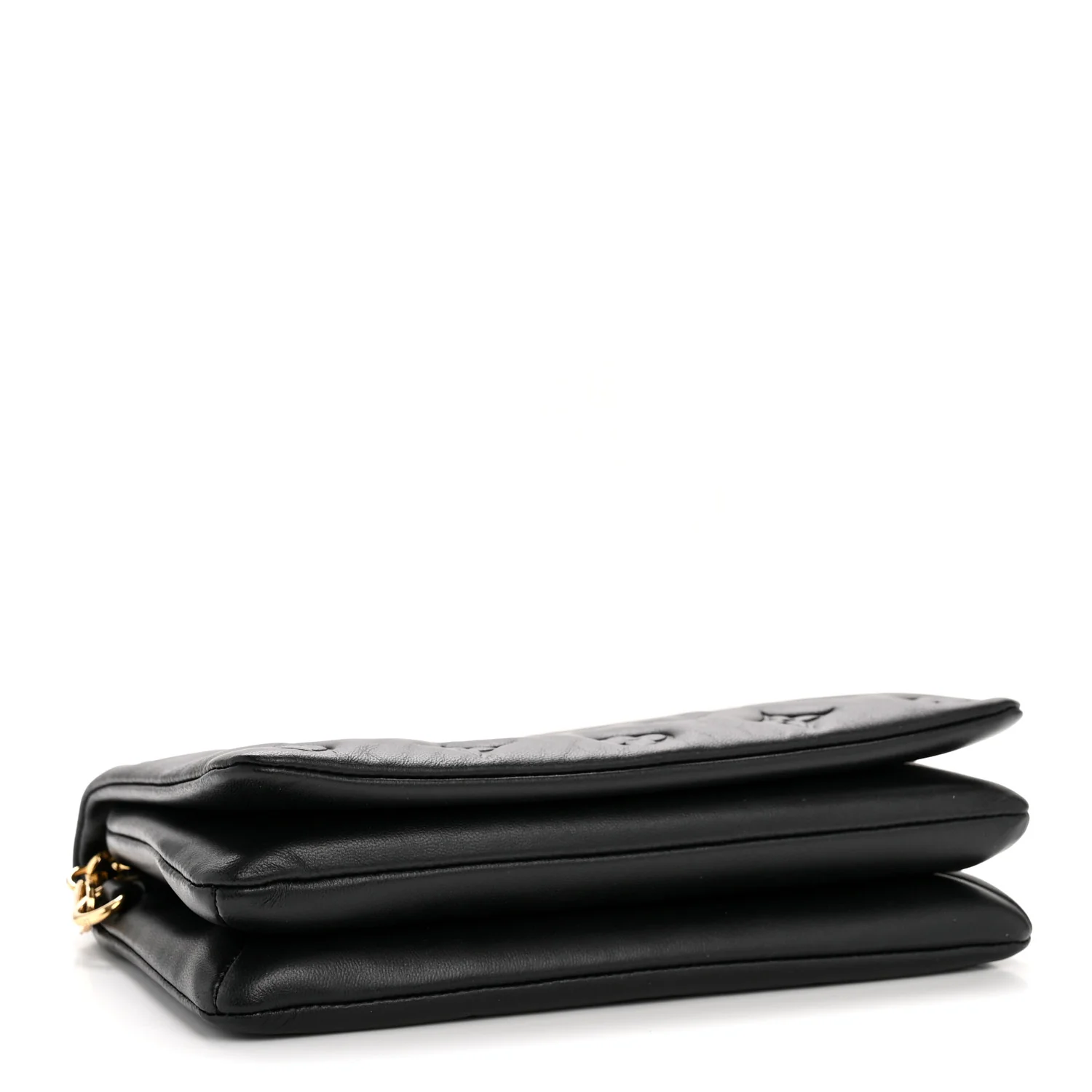 Lambskin Embossed Monogram Pochette Coussin Black - Image 4