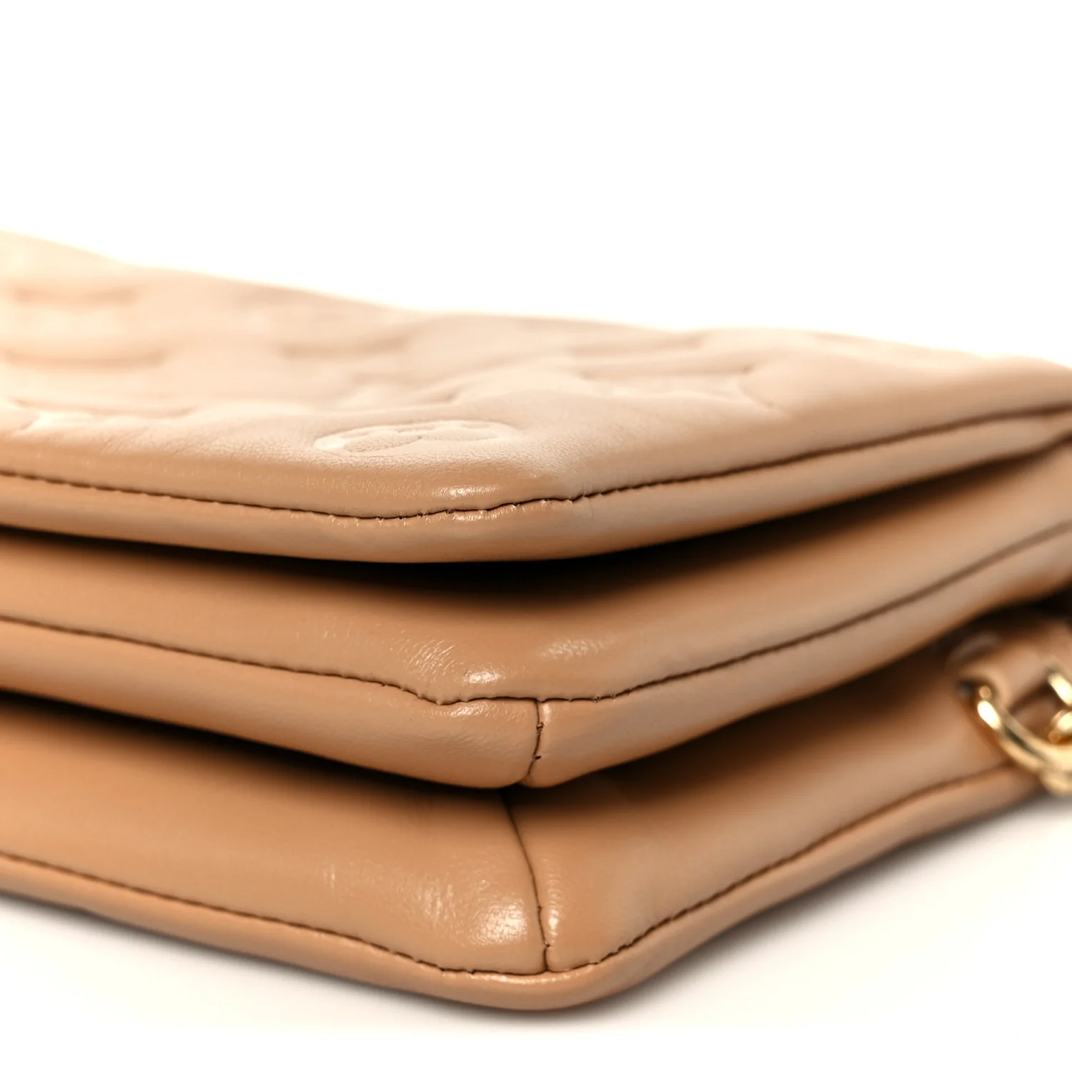 Lambskin Embossed Monogram Pochette Coussin Camel - Image 10