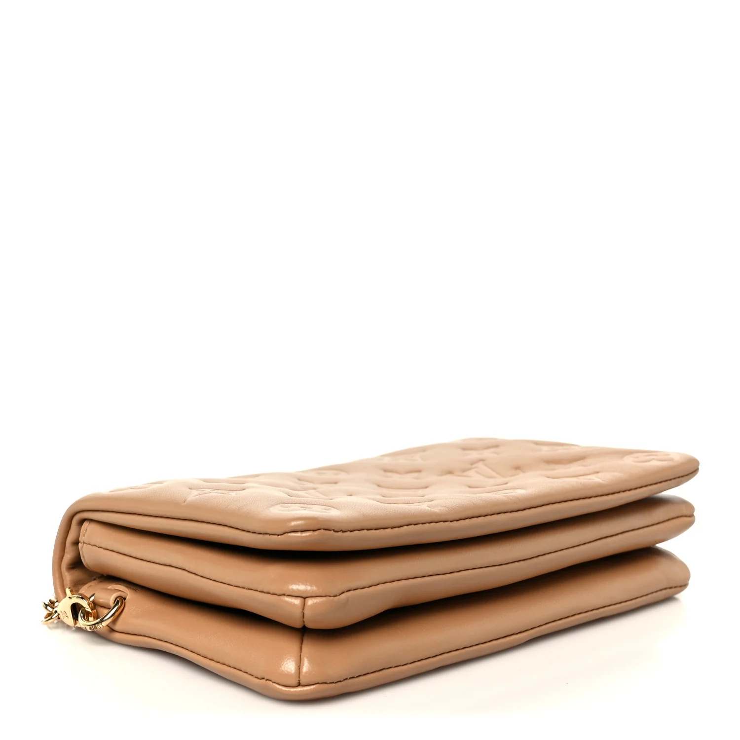 Lambskin Embossed Monogram Pochette Coussin Camel - Image 4