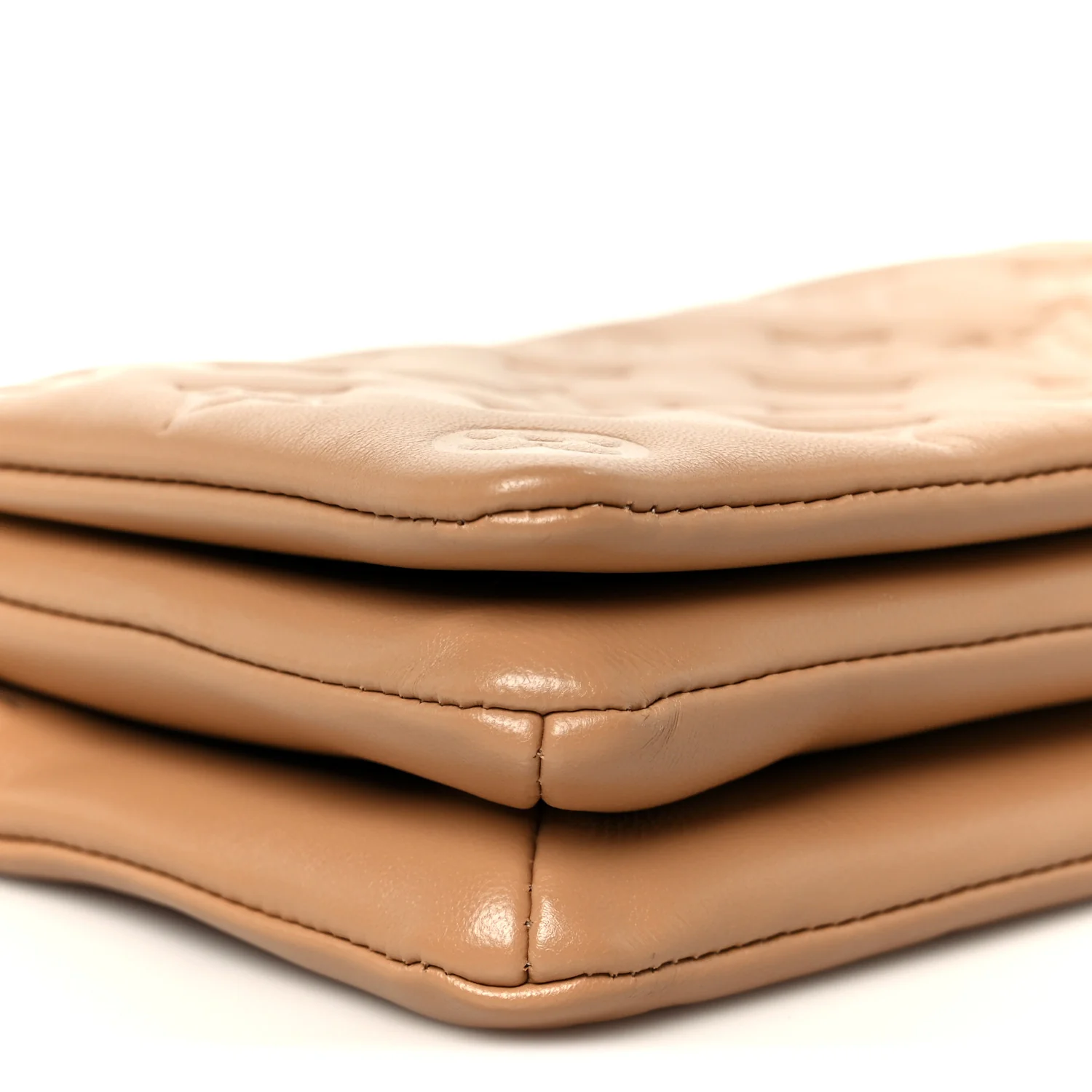 Lambskin Embossed Monogram Pochette Coussin Camel - Image 9