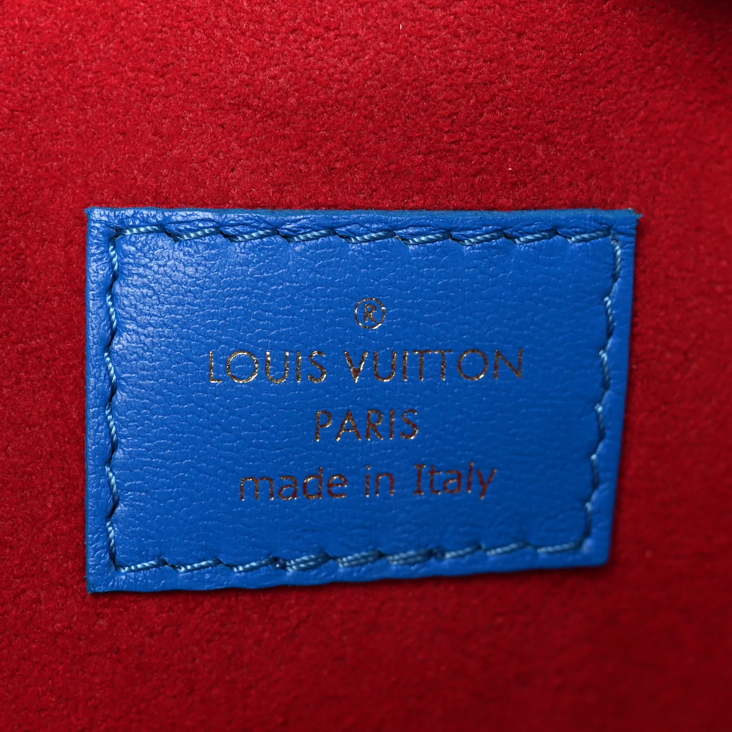 Lambskin Embossed Monogram Vuittamins Coussin PM Blue Red - Image 8
