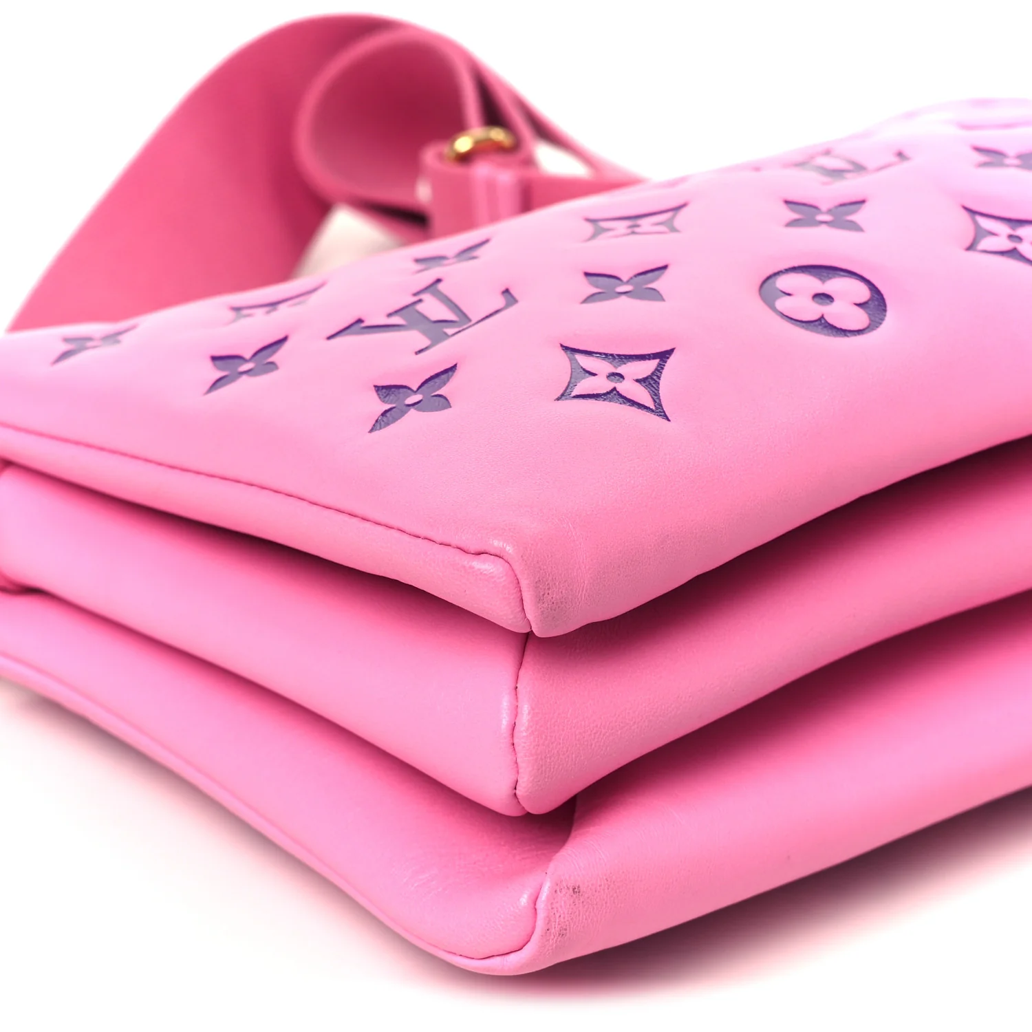 Lambskin Embossed Monogram Vuittamins Coussin PM Rose Violet - Image 10