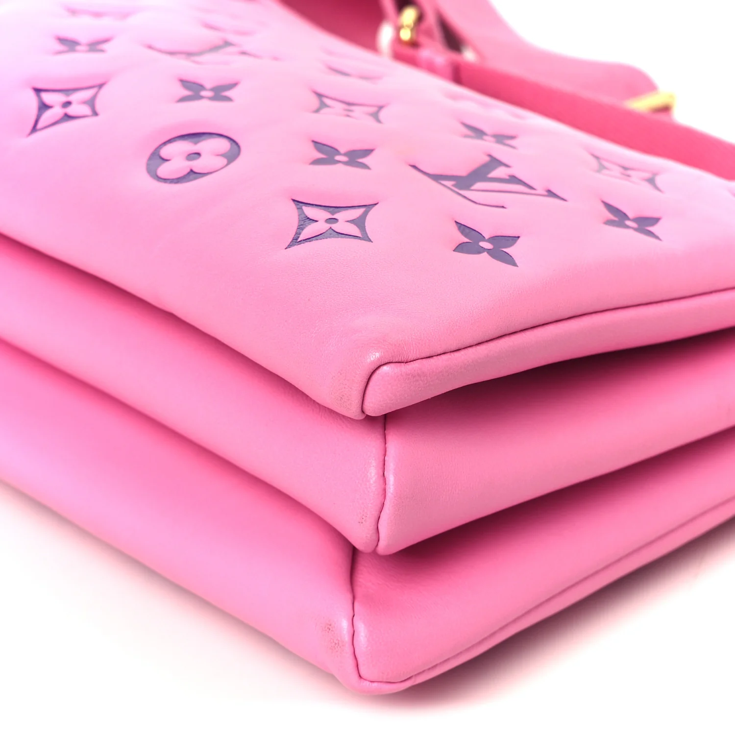 Lambskin Embossed Monogram Vuittamins Coussin PM Rose Violet - Image 11