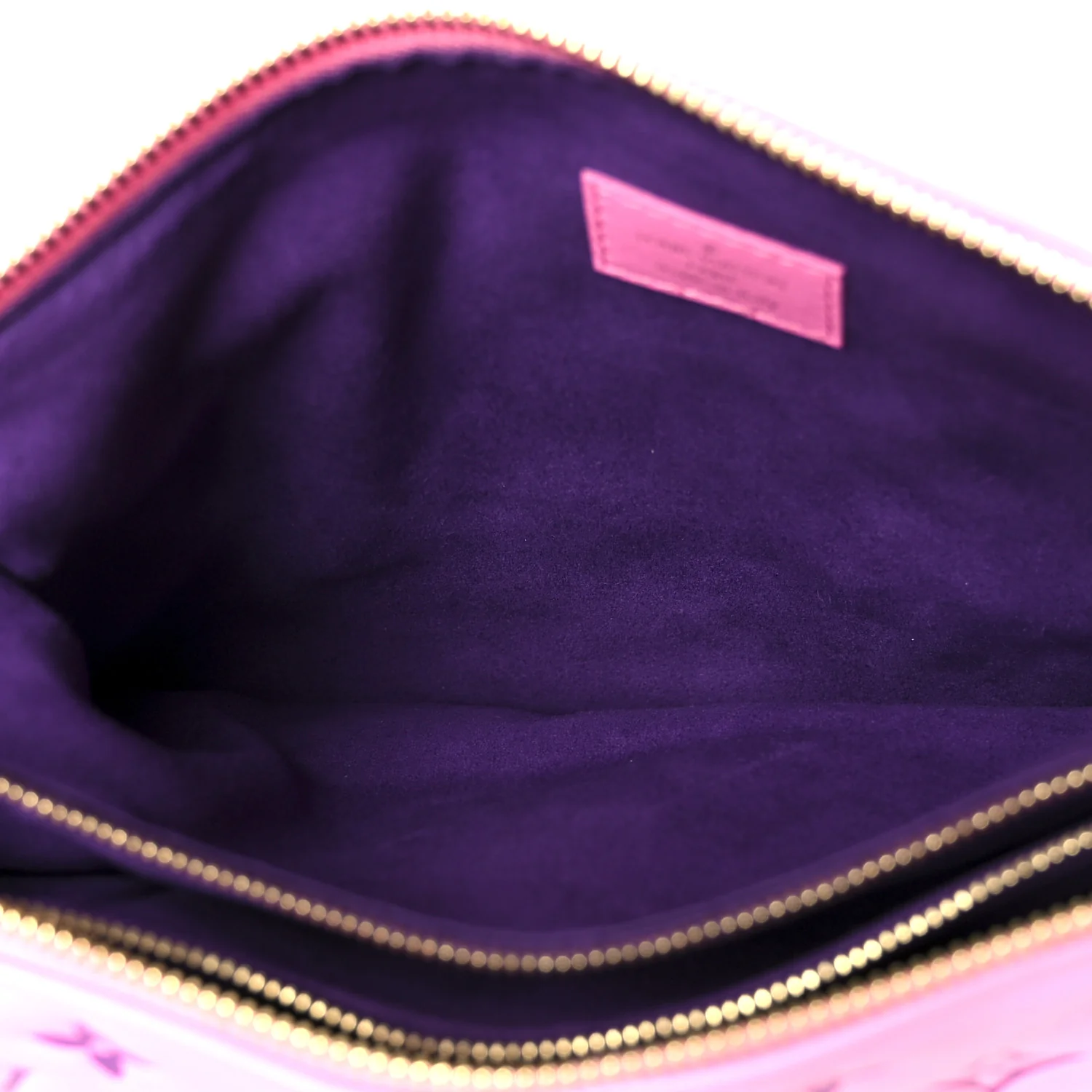 Lambskin Embossed Monogram Vuittamins Coussin PM Rose Violet - Image 5