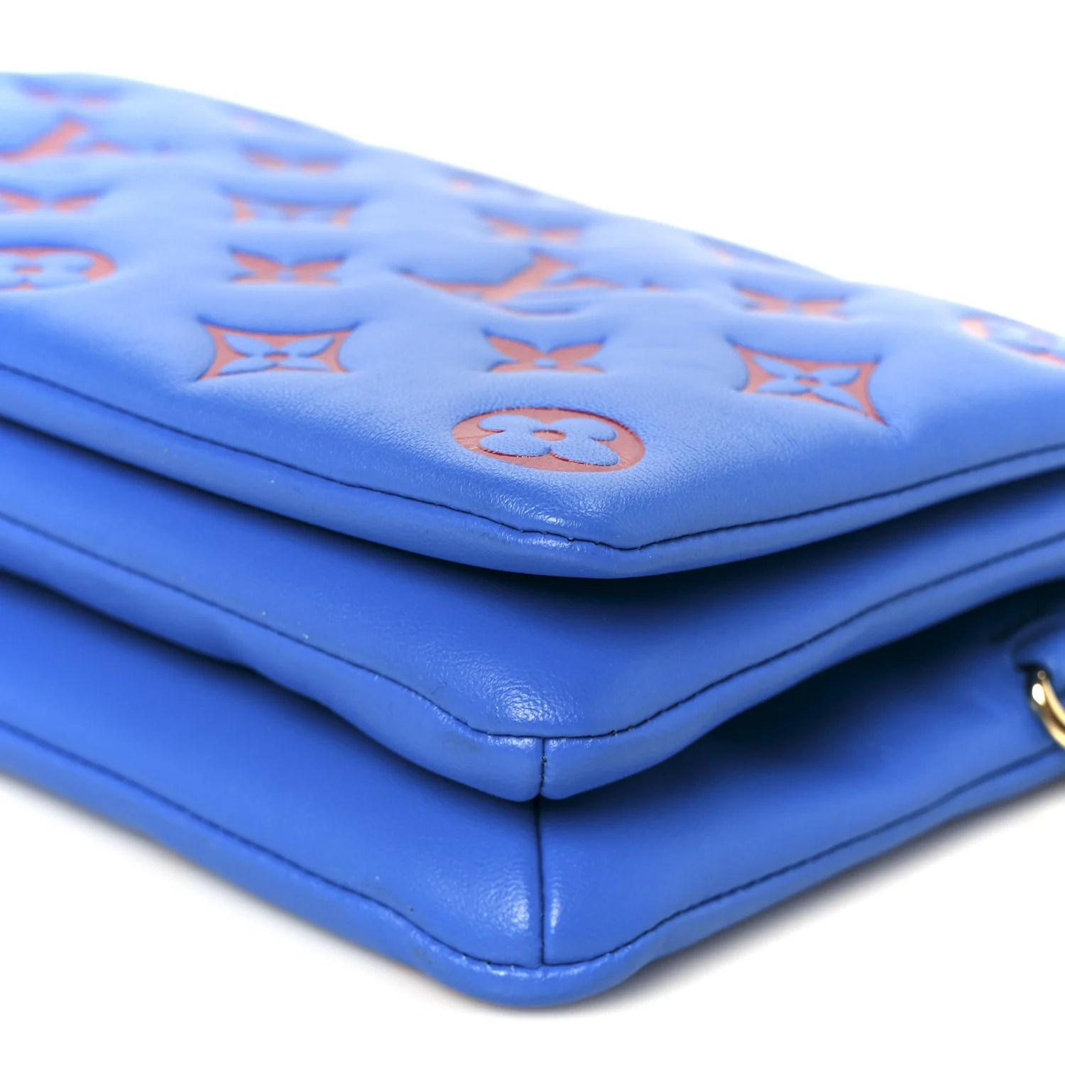 Lambskin Embossed Monogram Vuittamins Pochette Coussin Blue Red - Image 10