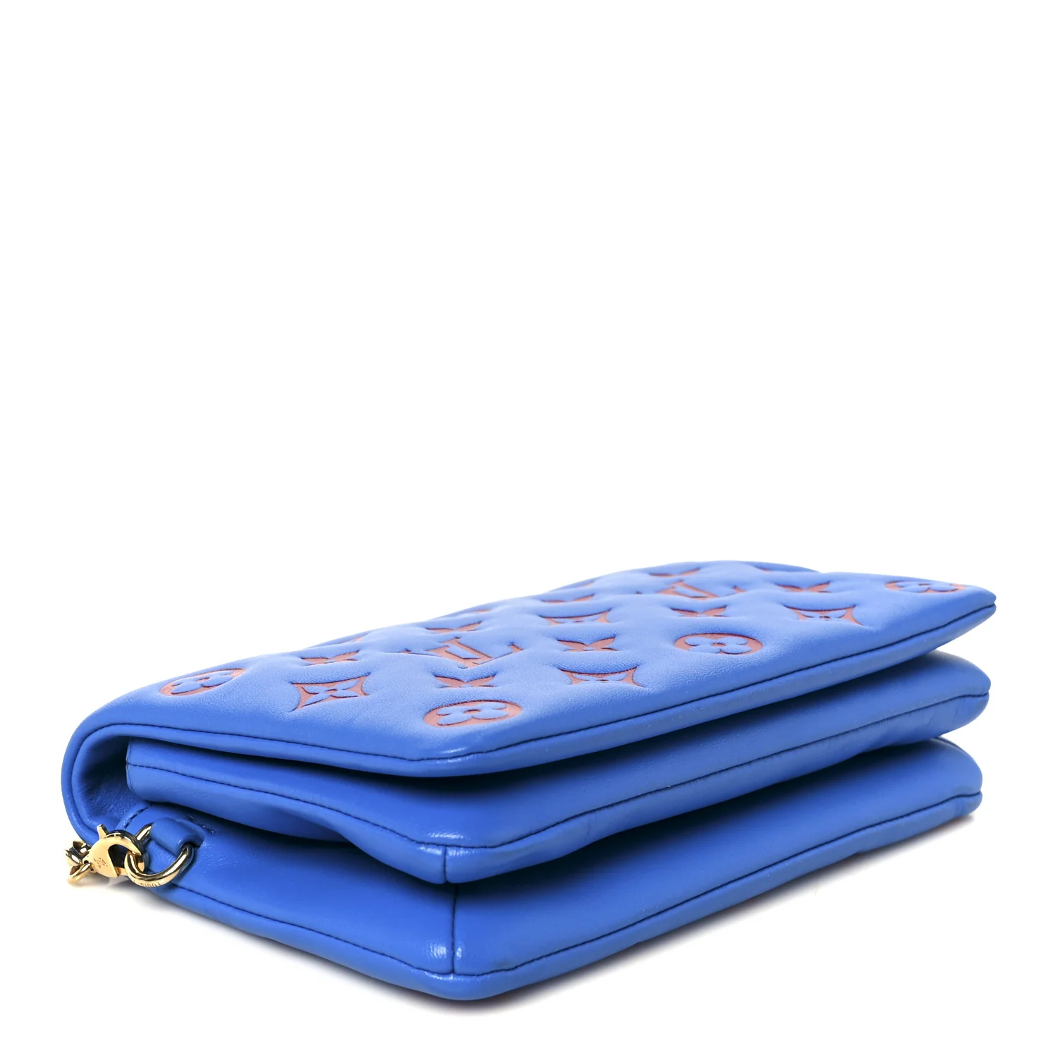 Lambskin Embossed Monogram Vuittamins Pochette Coussin Blue Red - Image 4