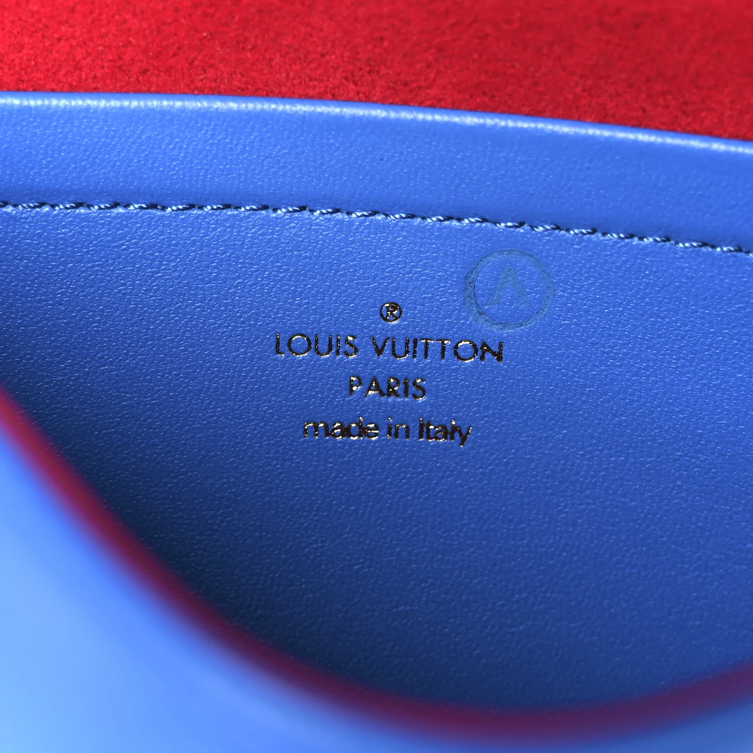 Lambskin Embossed Monogram Vuittamins Pochette Coussin Blue Red - Image 7