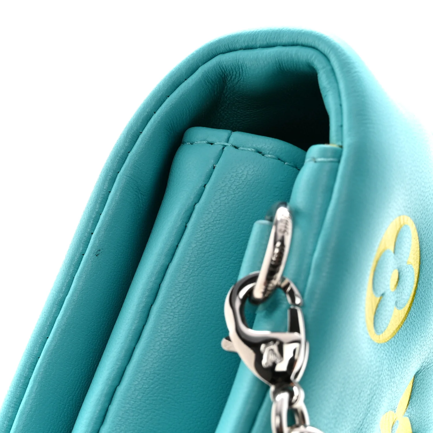 Lambskin Embossed Monogram Vuittamins Pochette Coussin Menthe Jaune - Image 10