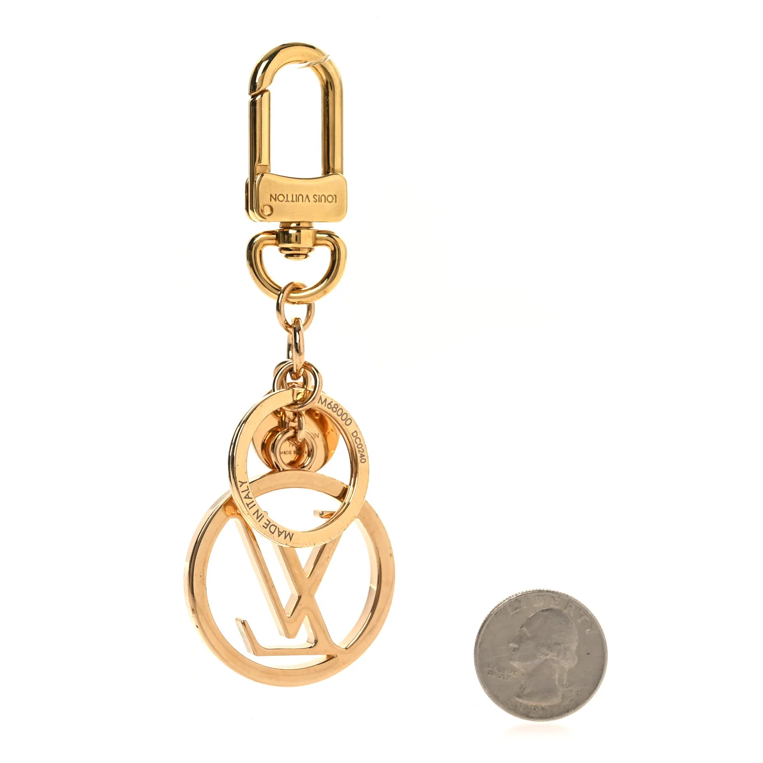 LV Circle Bag Charm Key Holder Gold - Image 2