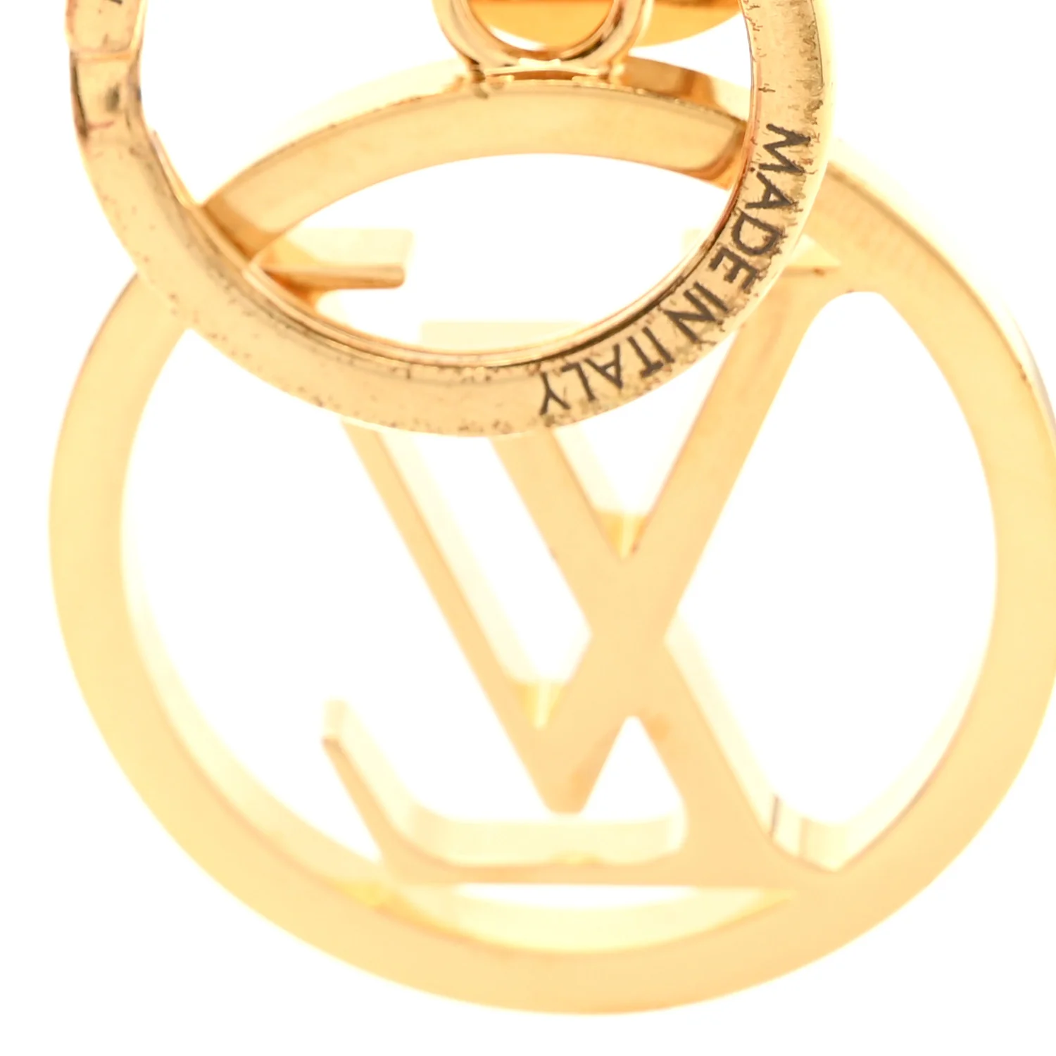 LV Circle Bag Charm Key Holder Gold - Image 4
