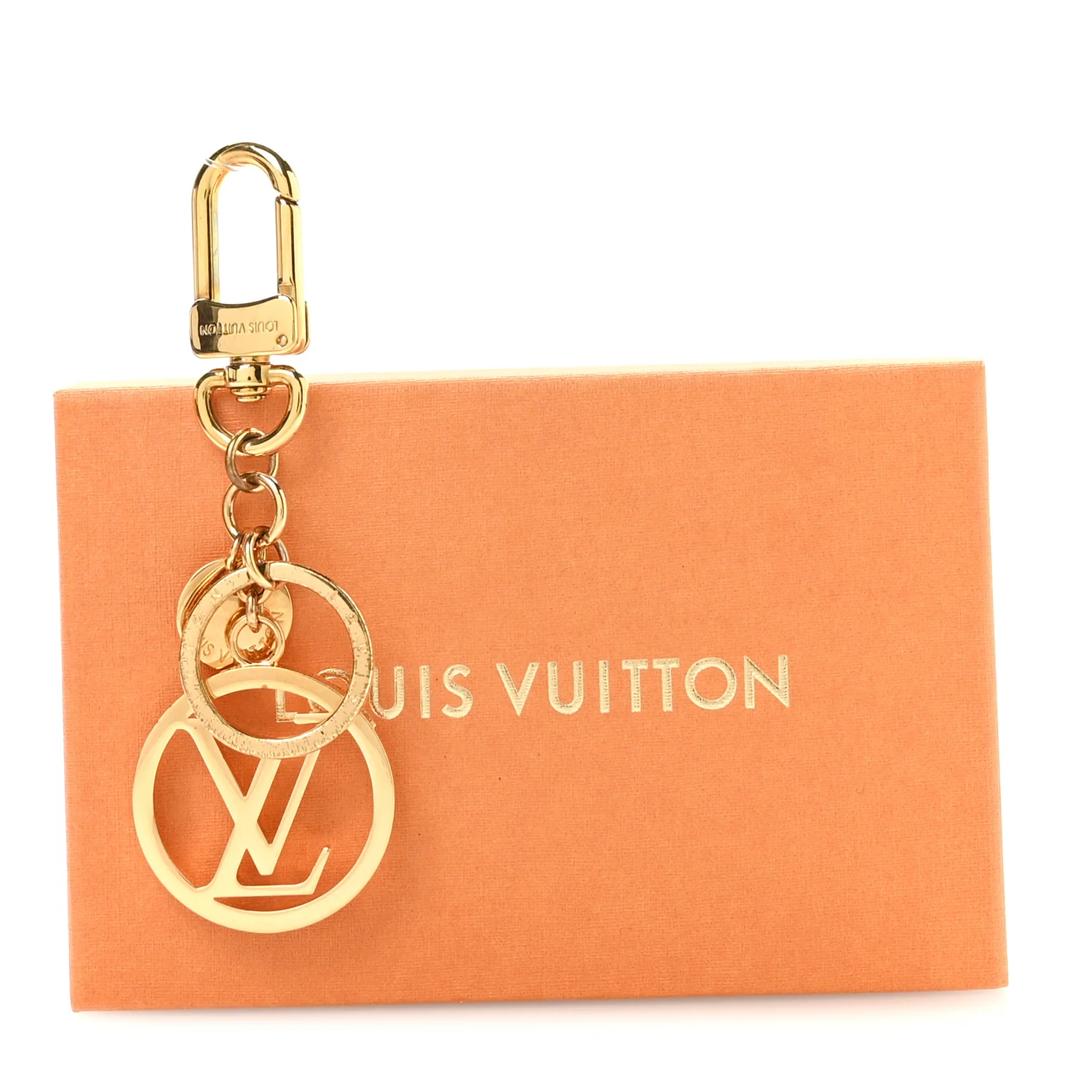 LV Circle Bag Charm Key Holder Gold - Image 5