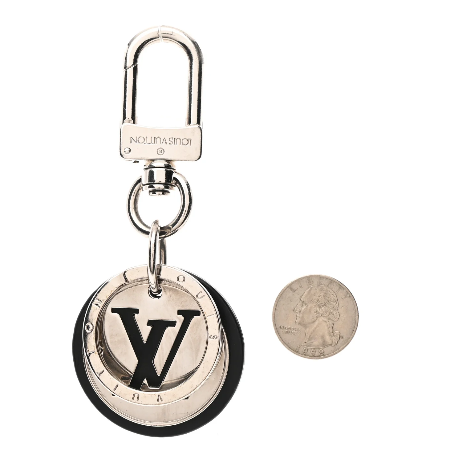 LV Cut Circle Key Holder Silver - Image 2