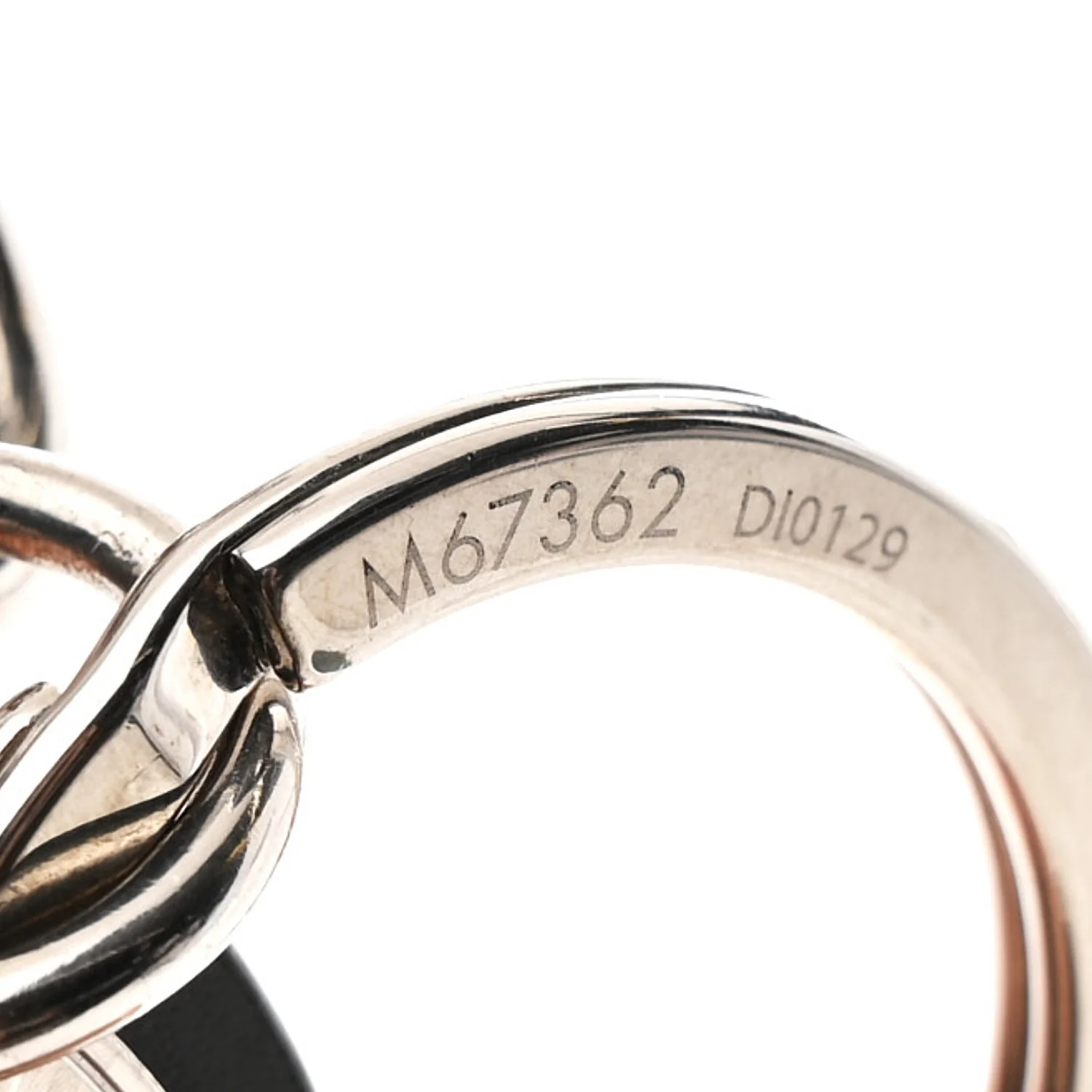 LV Cut Circle Key Holder Silver - Image 3